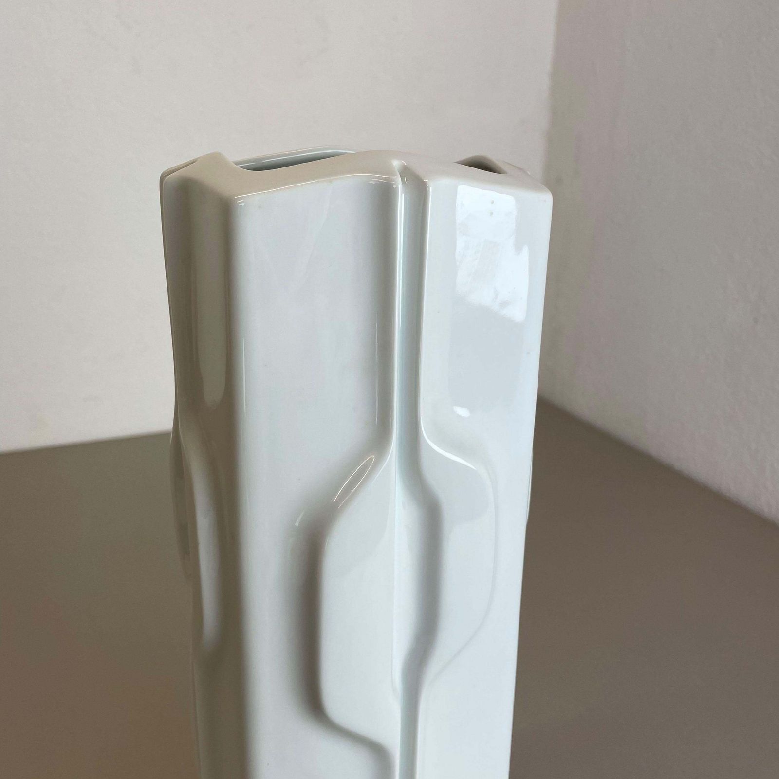 Large Op Art Vase Porcelain German Vase By Fürstenberg Ceramics, Germany, 1970s photo Home Decor