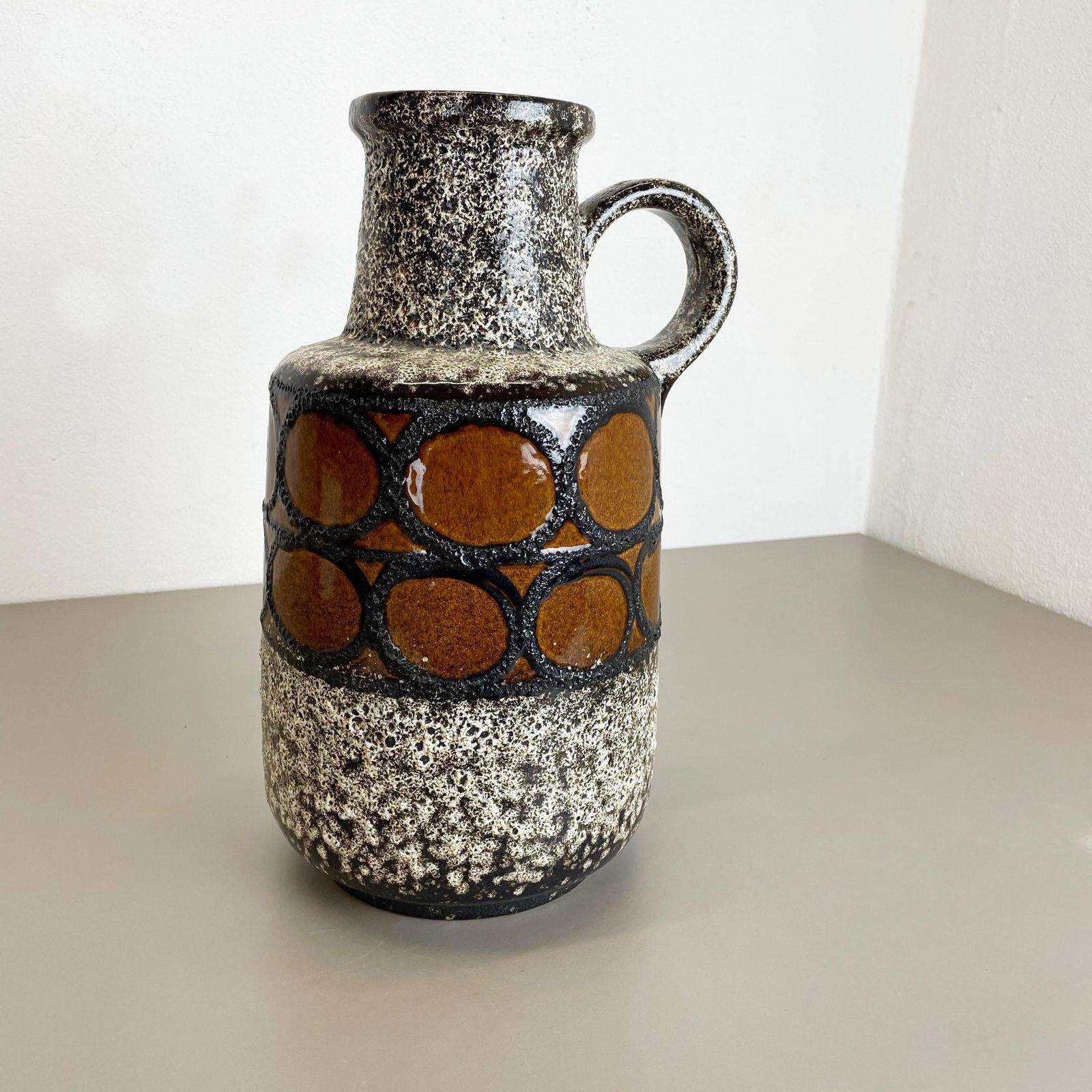 Large Pottery Fat Lava Multi Color Floor Vase 408 40 Made By Scheurich, 1970s photo for sale