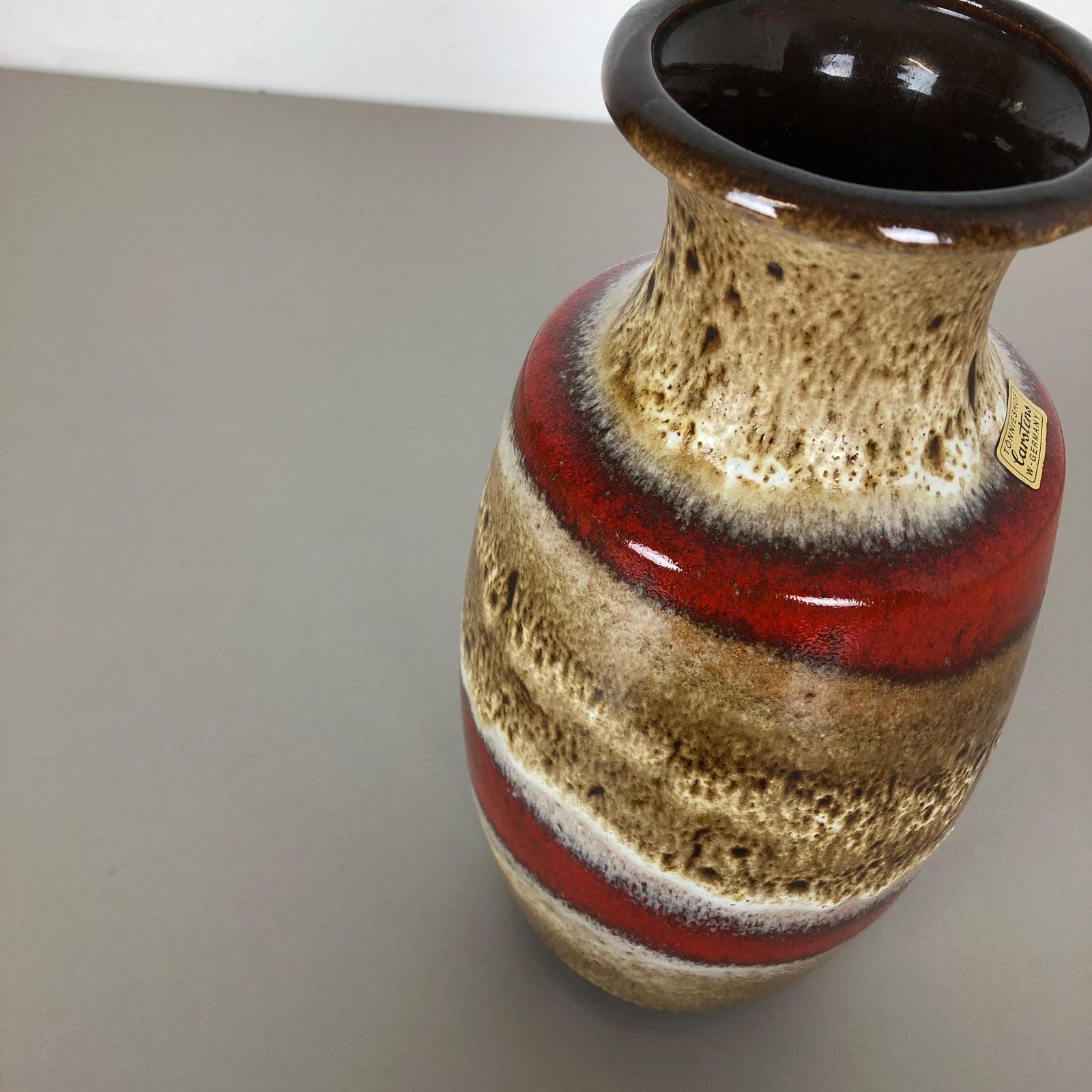 Home Decor Fat Lava Ceramic Pottery Vase Heinz Siery Carstens Tönnieshof, Germany, 1970s photo