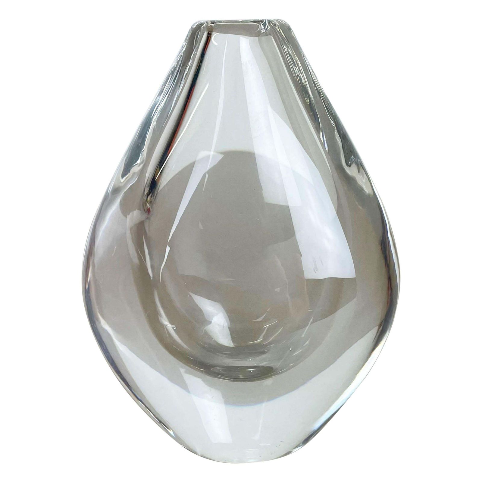 Large 1,8kg Sven Palmqvist Lucid Drop Glass Vase For Orrefors, Sweden, 1970s