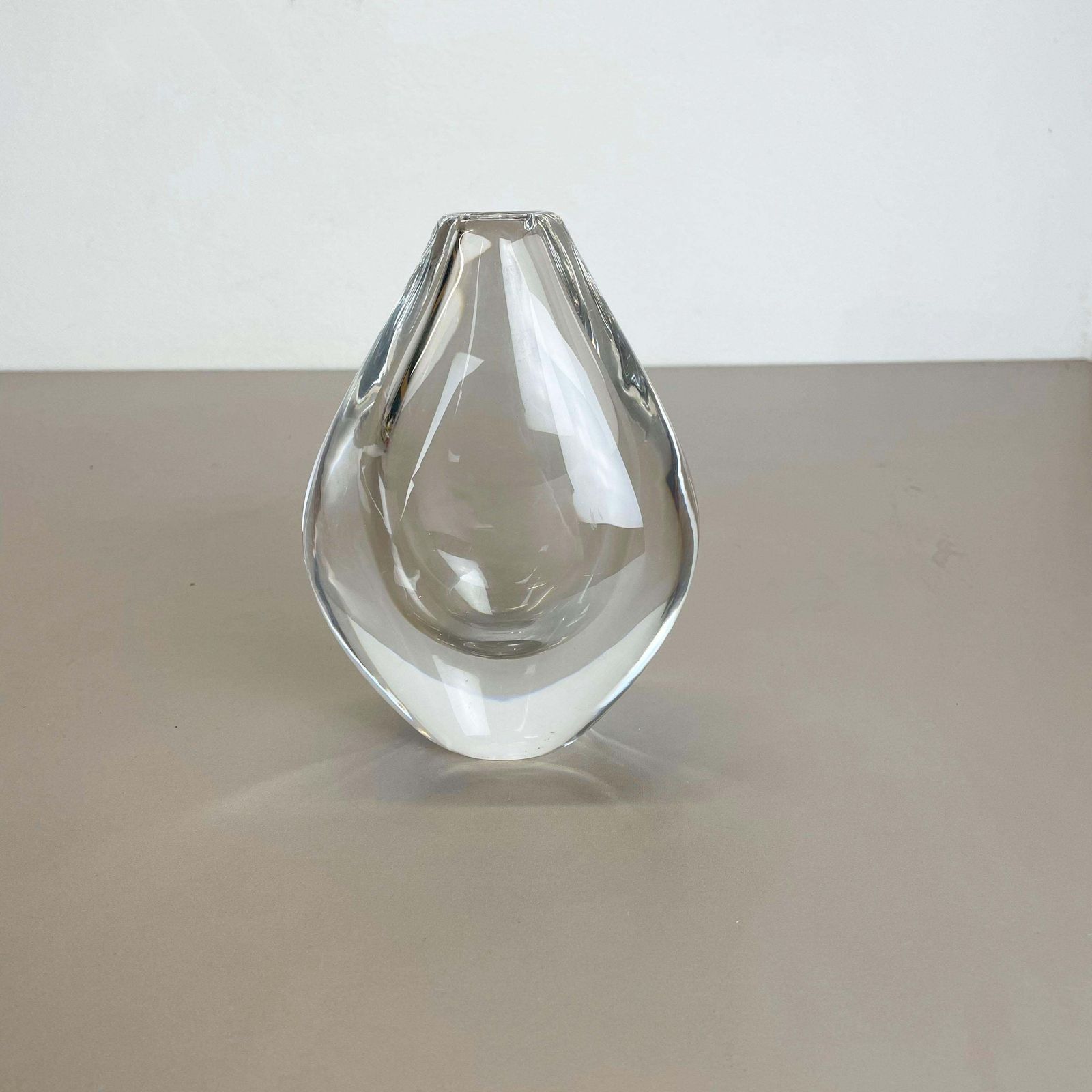 Large 1,8kg Sven Palmqvist Lucid Drop Glass Vase For Orrefors, Sweden, 1970s photo furniture