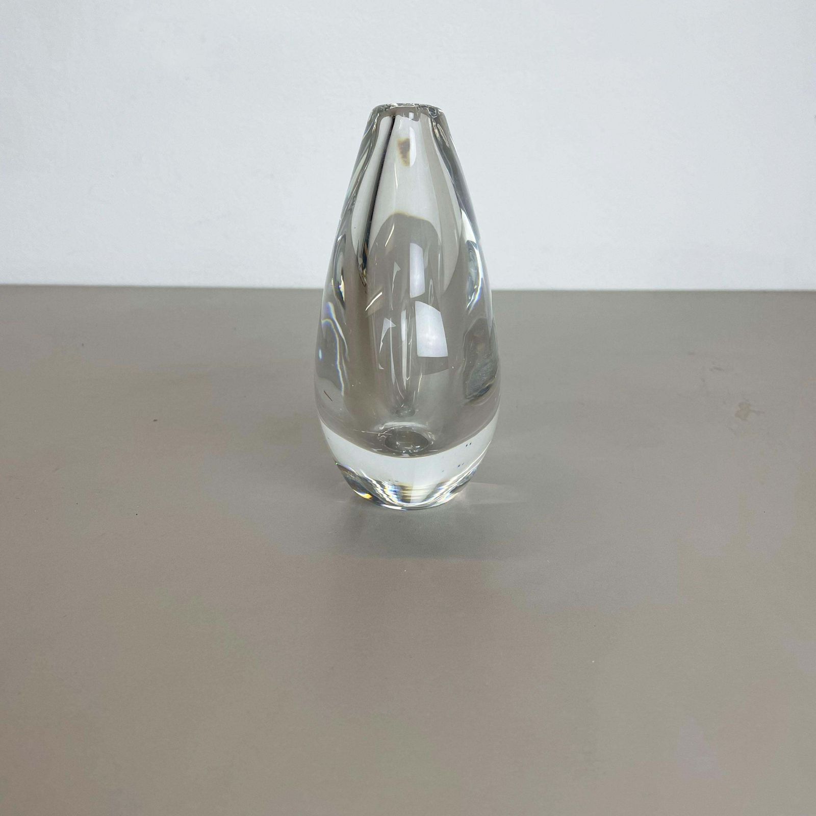 Large 1,8kg Sven Palmqvist Lucid Drop Glass Vase For Orrefors, Sweden, 1970s photo vinterior