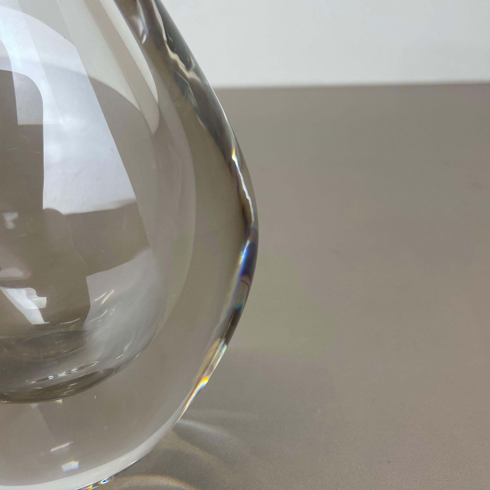 785.0 Large 1,8kg Sven Palmqvist Lucid Drop Glass Vase For Orrefors, Sweden, 1970s photo