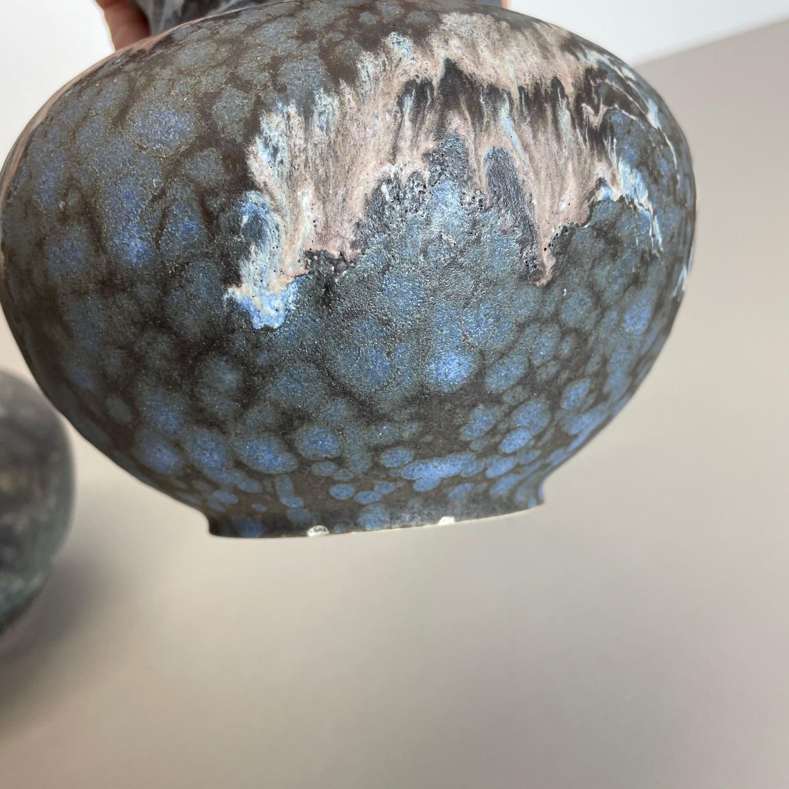 340.0 Set Of 2 Pottery Vases Fat Lava Abstract Designed By Ruscha, Germany, 1960s photo