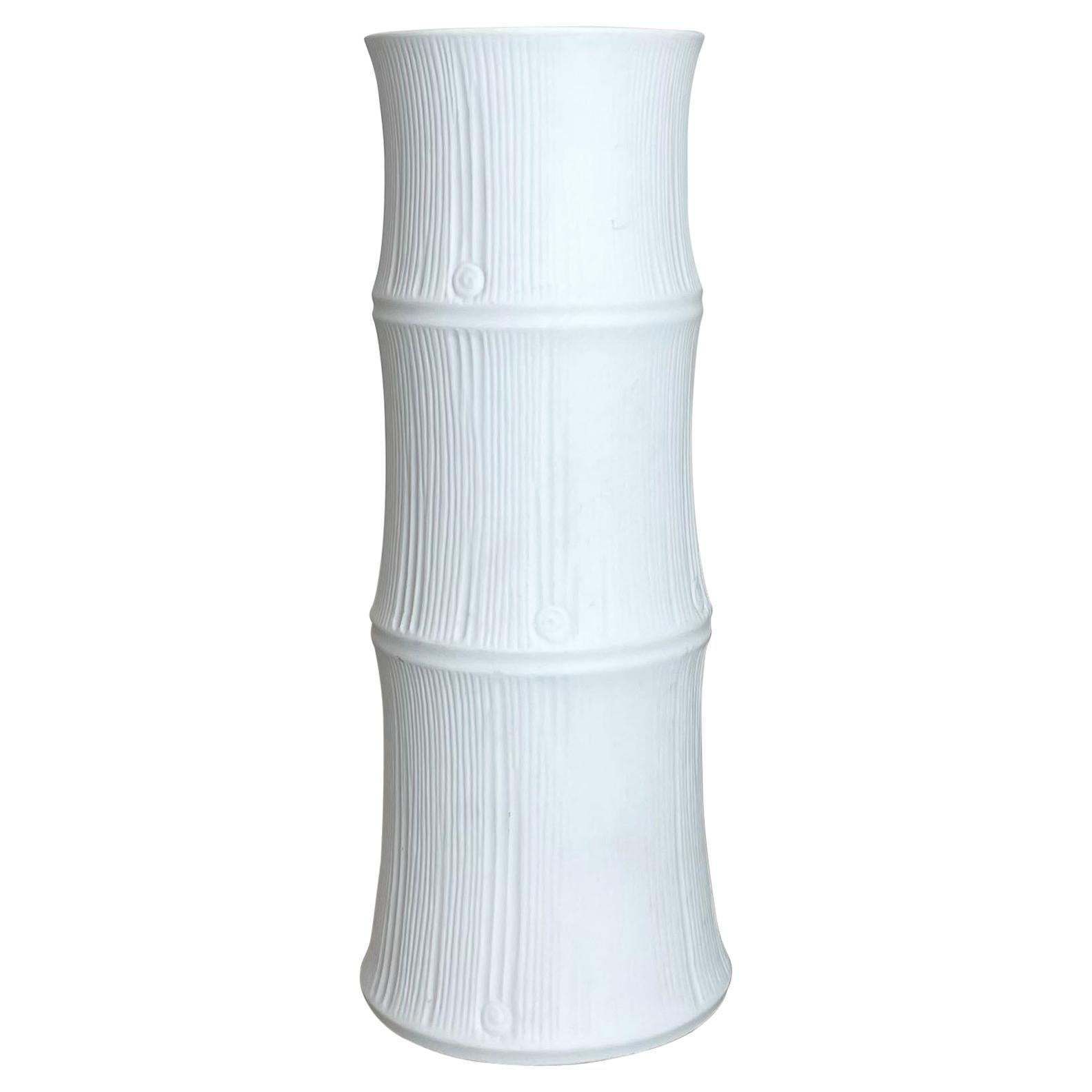 Op Art Vase Porcelain Vase Bamboo Heinrich Fuchs For Hutschenreuther Germany 70s