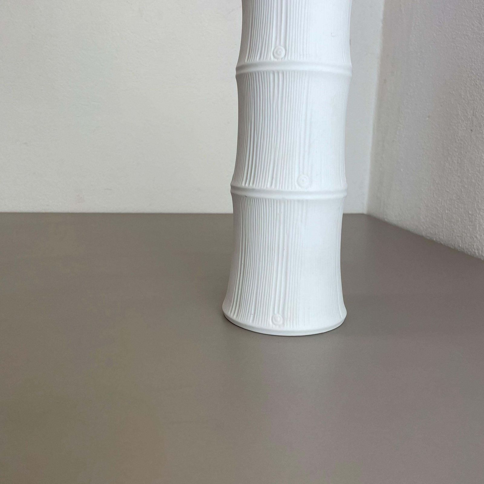 Op Art Vase Porcelain Vase Bamboo Heinrich Fuchs For Hutschenreuther Germany 70s photo for sale