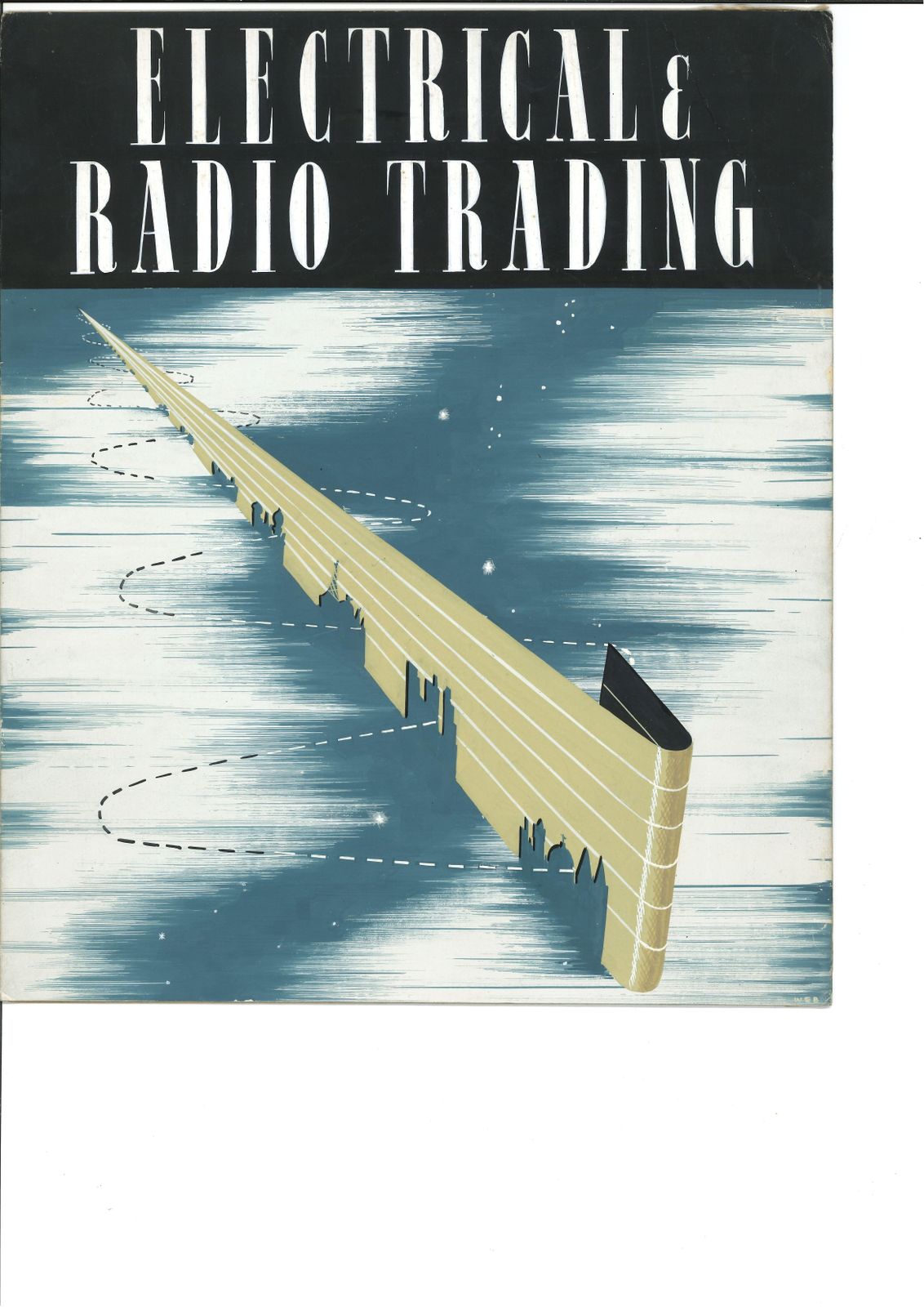W.E.B. Art Deco Gouache Design Electrical & Radio Trading Poster (C.1930s)