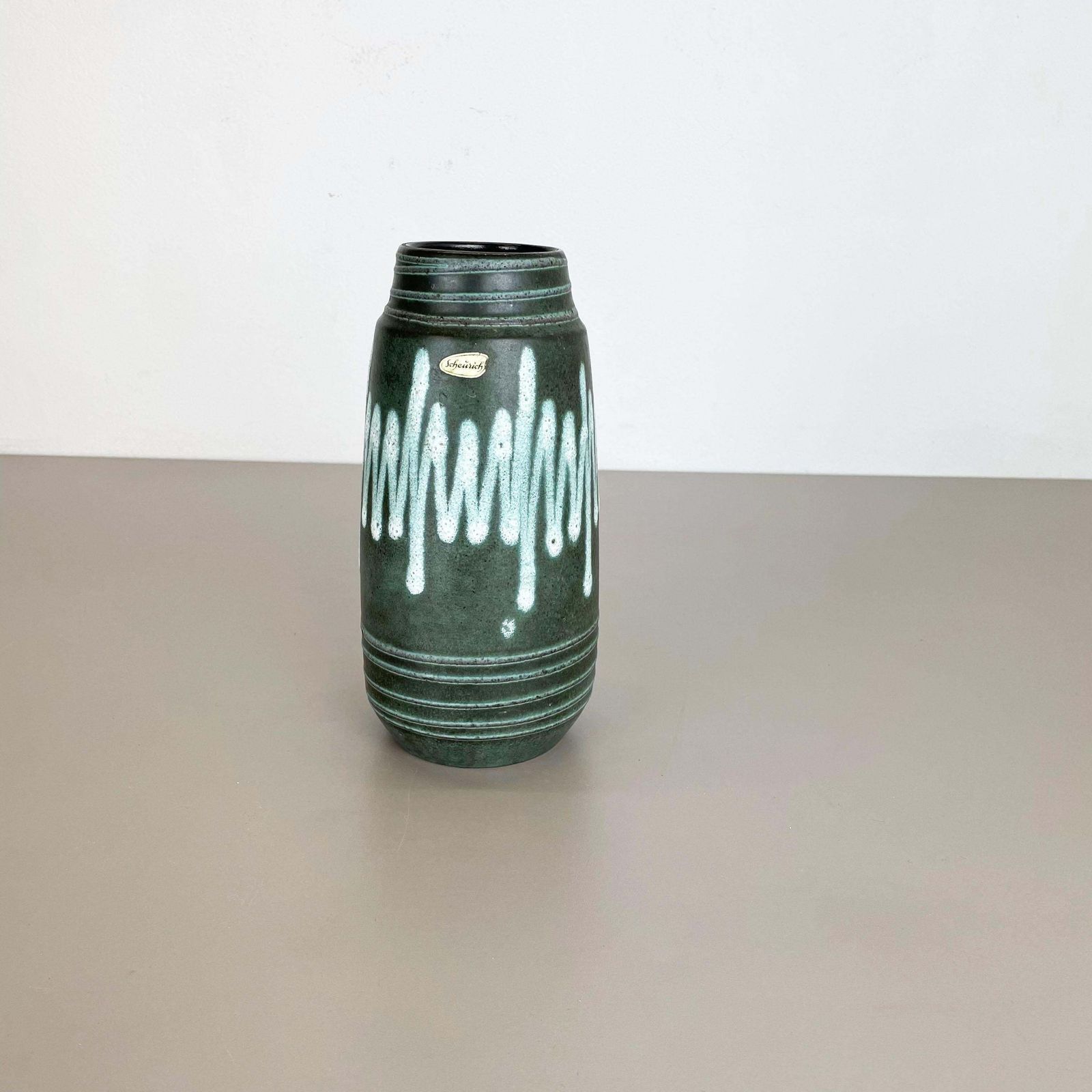 Extraordinary Zig Zag Pottery Fat Lava Vase Made By Scheurich, Germany, 1970s photo furniture