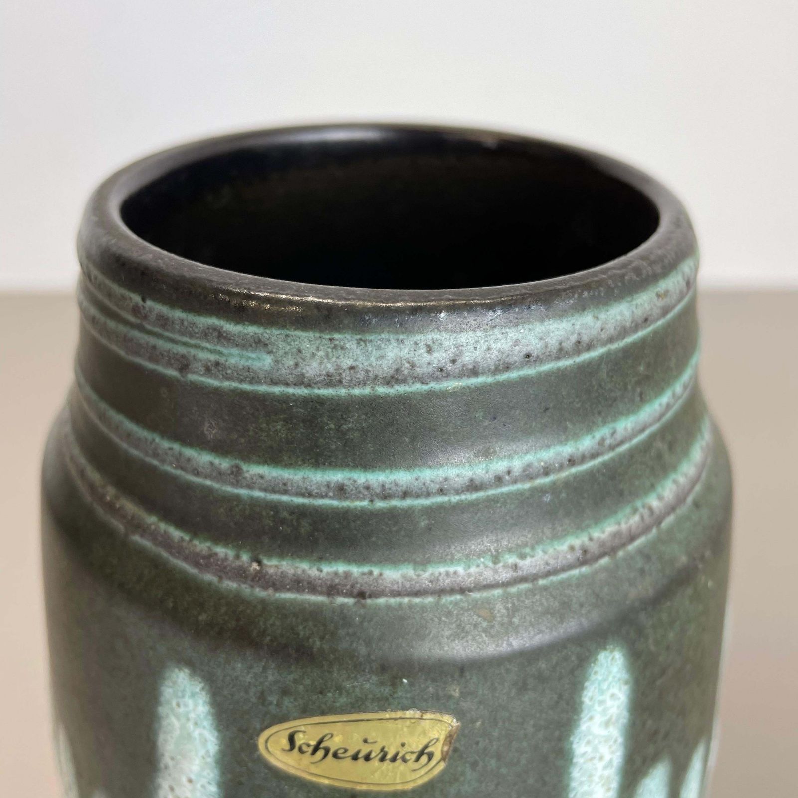 Extraordinary Zig Zag Pottery Fat Lava Vase Made By Scheurich, Germany, 1970s photo buy