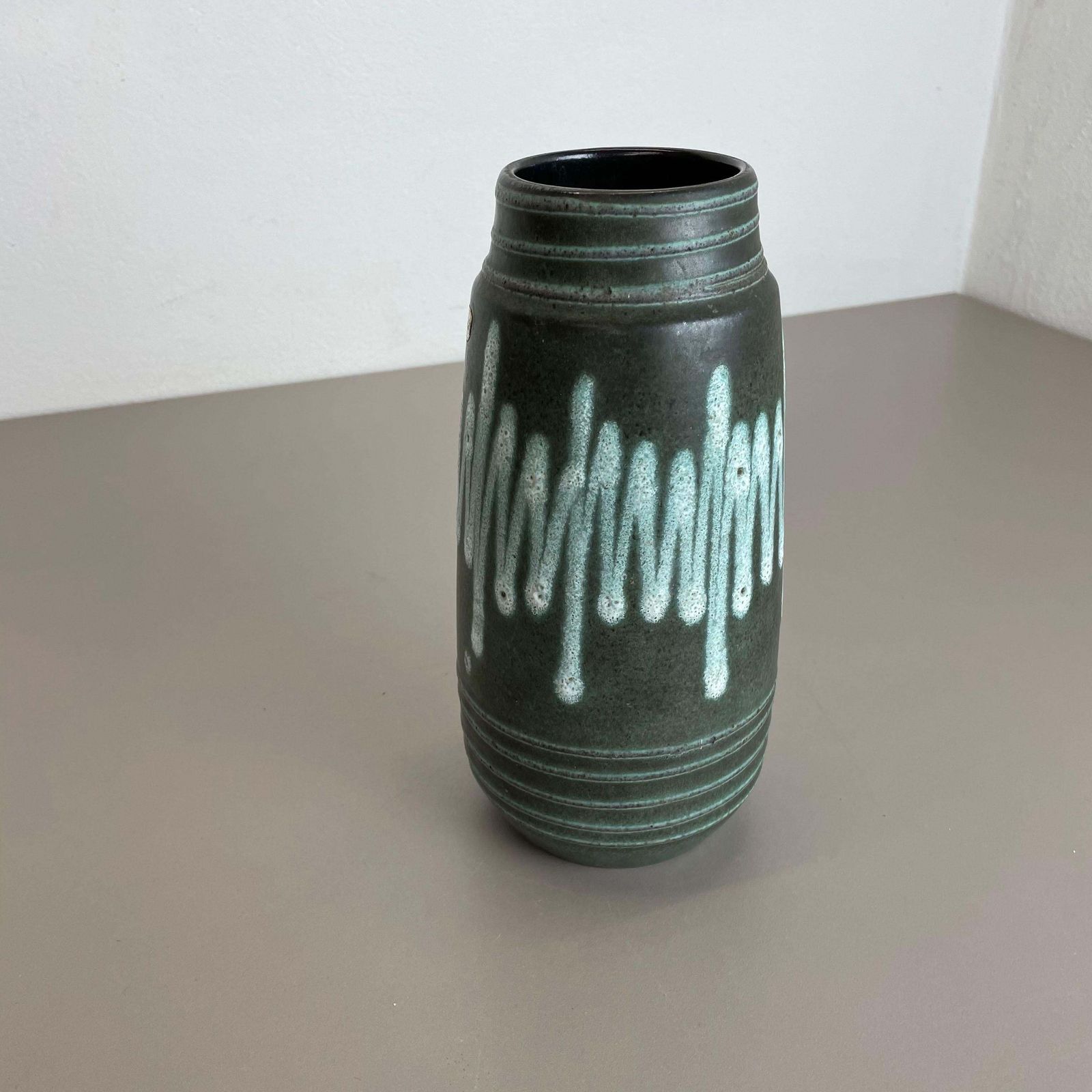 photo for sale Extraordinary Zig Zag Pottery Fat Lava Vase Made By Scheurich, Germany, 1970s