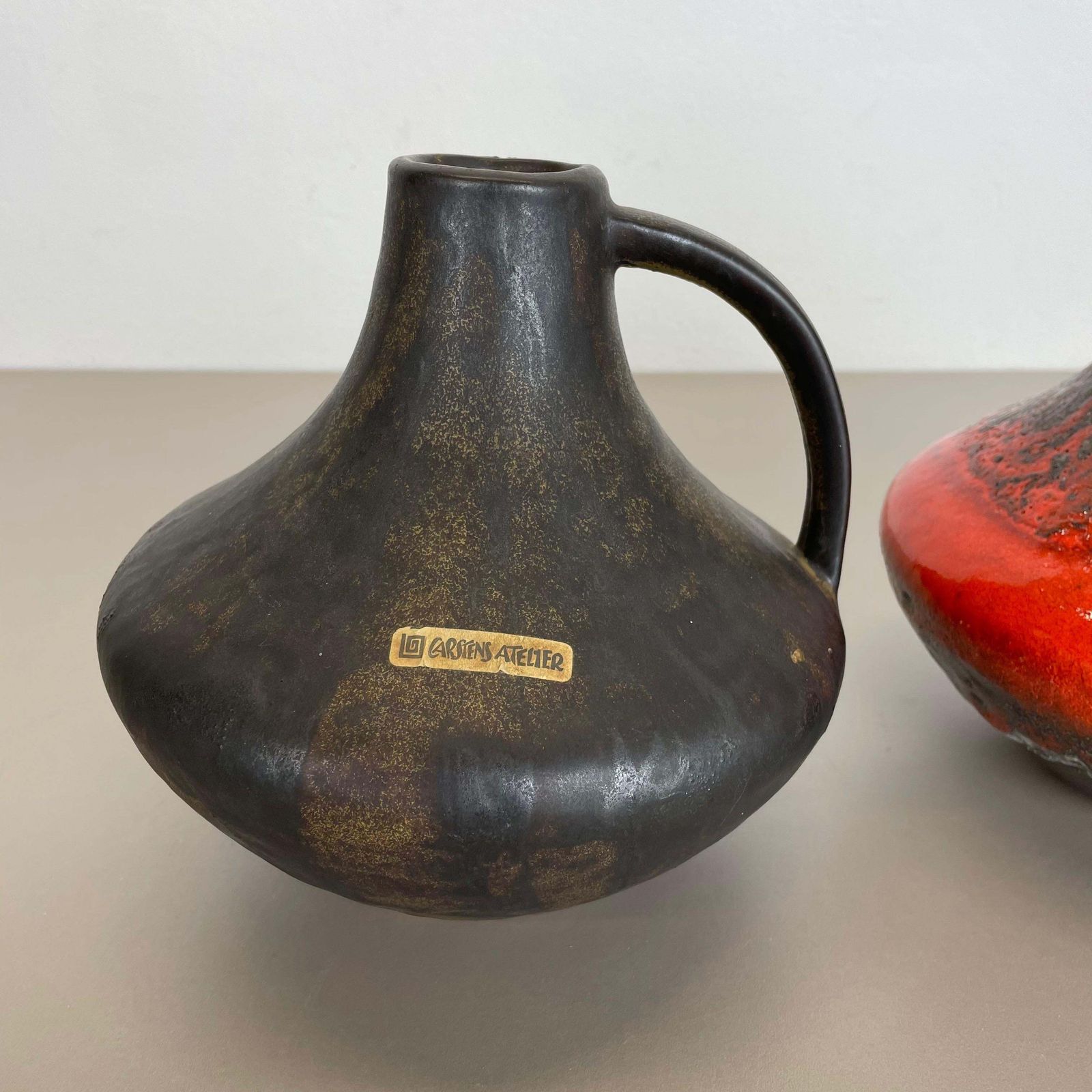 Set Of 2 Fat Lava Pottery Vases Heinz Siery Carstens Tönnieshof, Germany, 1970s photo 480.0