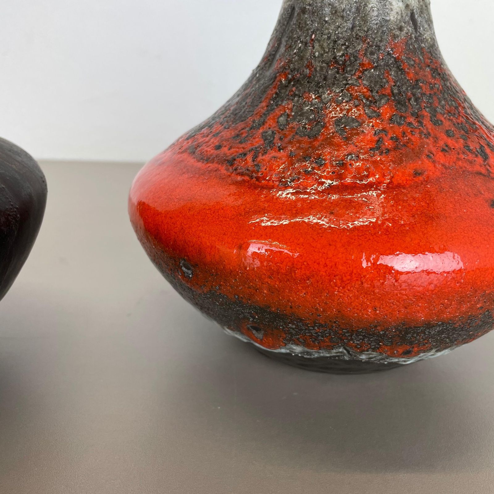 photo vinterior Set Of 2 Fat Lava Pottery Vases Heinz Siery Carstens Tönnieshof, Germany, 1970s
