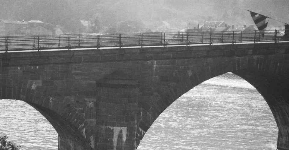 Karl Heinrich Lämmel Old Bridge Over River Neckar At Heidelberg, Germany 1938, Printed Later 1938/2021 photo furniture