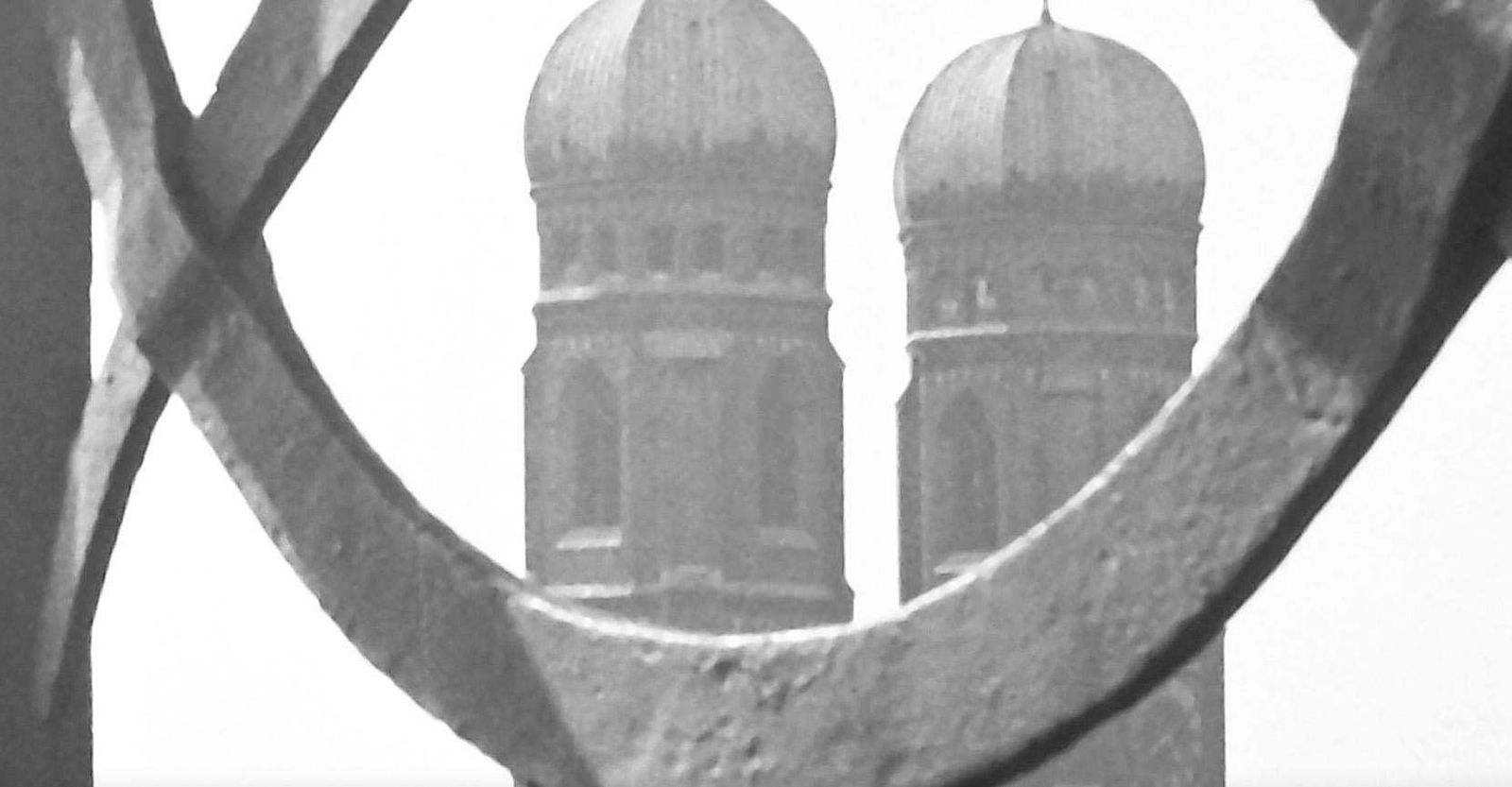 Karl Heinrich Lämmel View To Munich Frauenkirche Church With Railing, Germany 1938, Printed Later 1938/2021 photo for sale