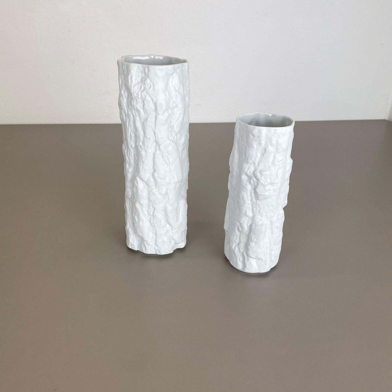 Set Of 2 Porcelain Op Art Brutalist Vase By Bareuther, Bavaria, Germany, 1970s photo Home Decor