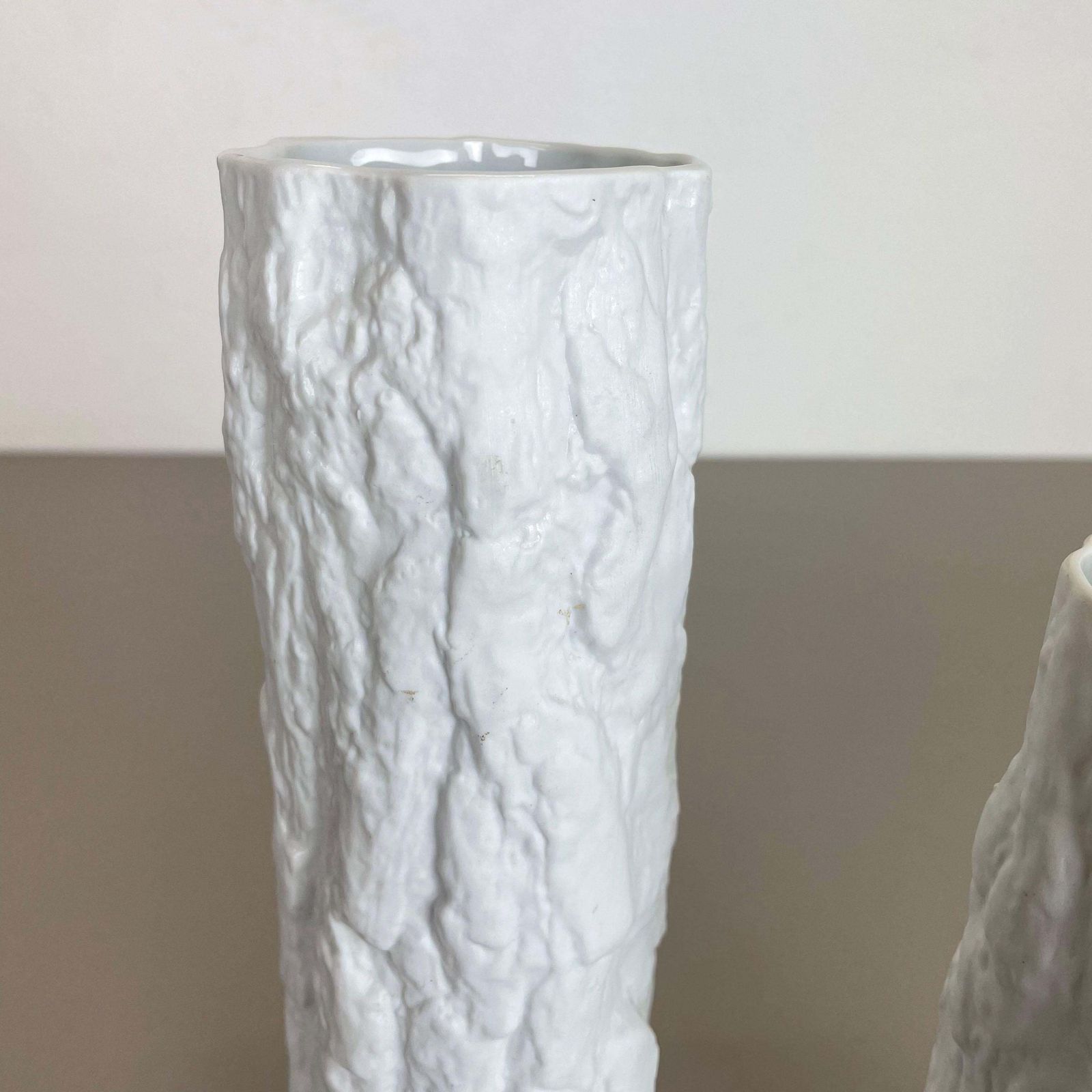 Set Of 2 Porcelain Op Art Brutalist Vase By Bareuther, Bavaria, Germany, 1970s photo buy