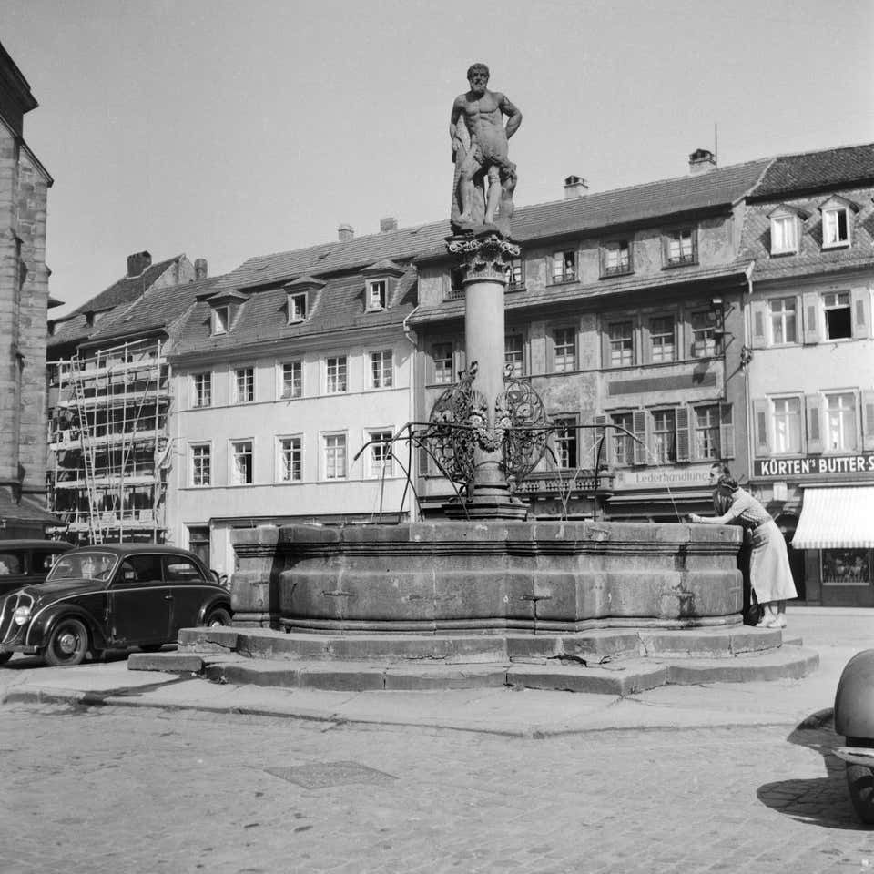 Karl Heinrich Lämmel Fountain Behind Heiliggeist Church Heidelberg, Germany 1936, Printed Later 1936/2021