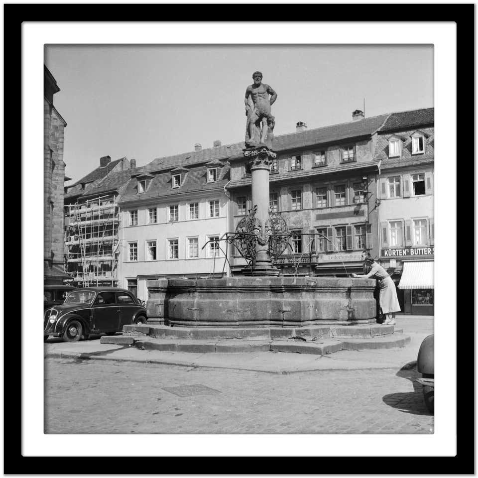 Karl Heinrich Lämmel Fountain Behind Heiliggeist Church Heidelberg, Germany 1936, Printed Later 1936/2021 photo Art