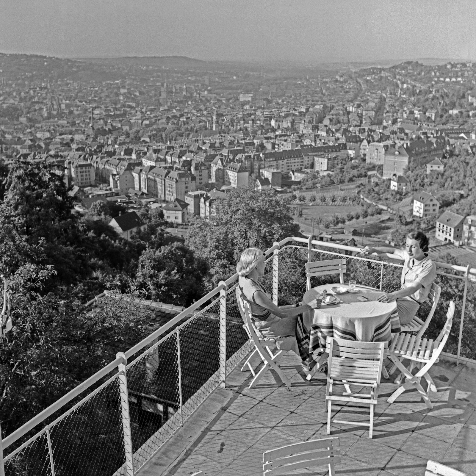 Karl Heinrich Lämmel Women On Terrace Of Wielandshoehe, Stuttgart Germany 1935, Printed Later 1935/2021