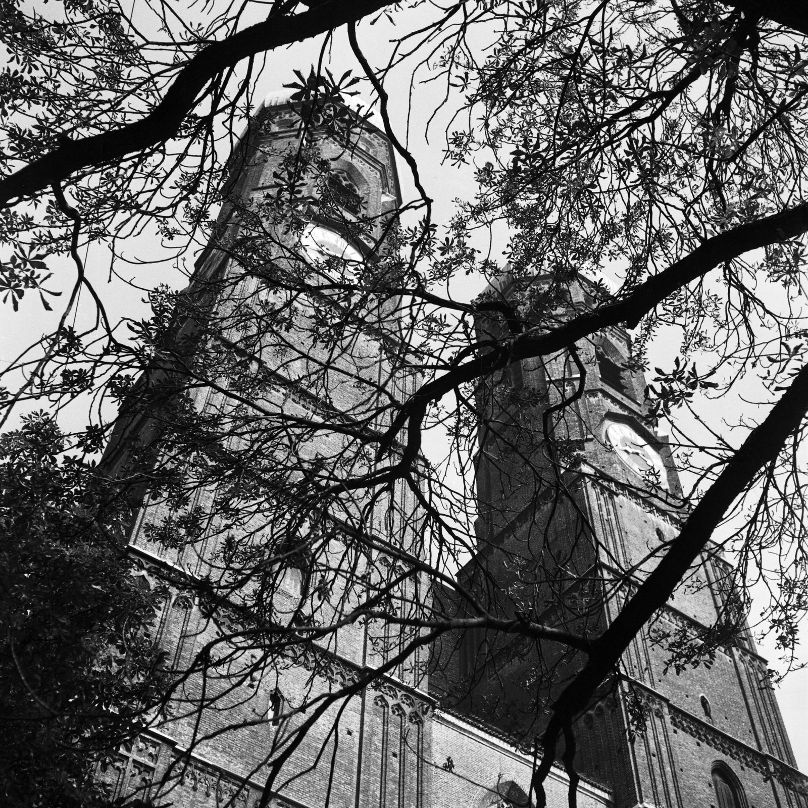 Twin Belfries Of Munich Frauenkirche Church, Munich Germany 1938, Printed Later