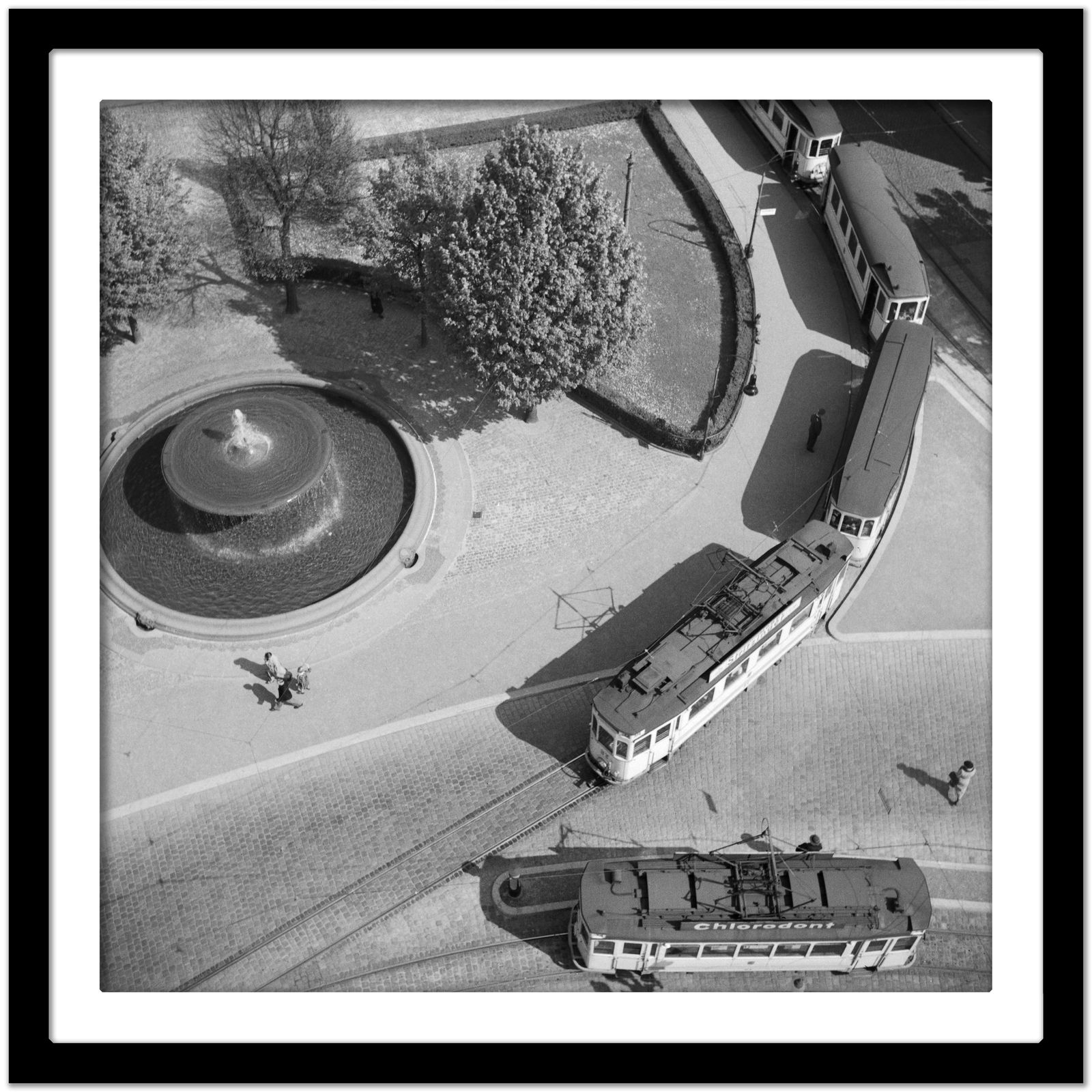 Karl Heinrich Lämmel Trams On Way Through Centre Darmstadt, Germany 1938 Printed Later 1938/2021 photo Art