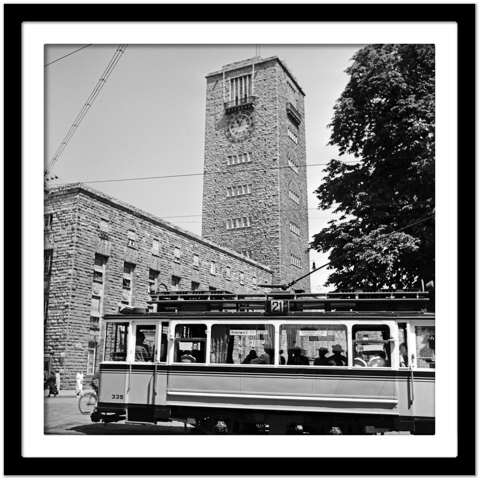 Tram Line No. 2 At Main Station, Stuttgart Germany 1935, Printed Later photo Art