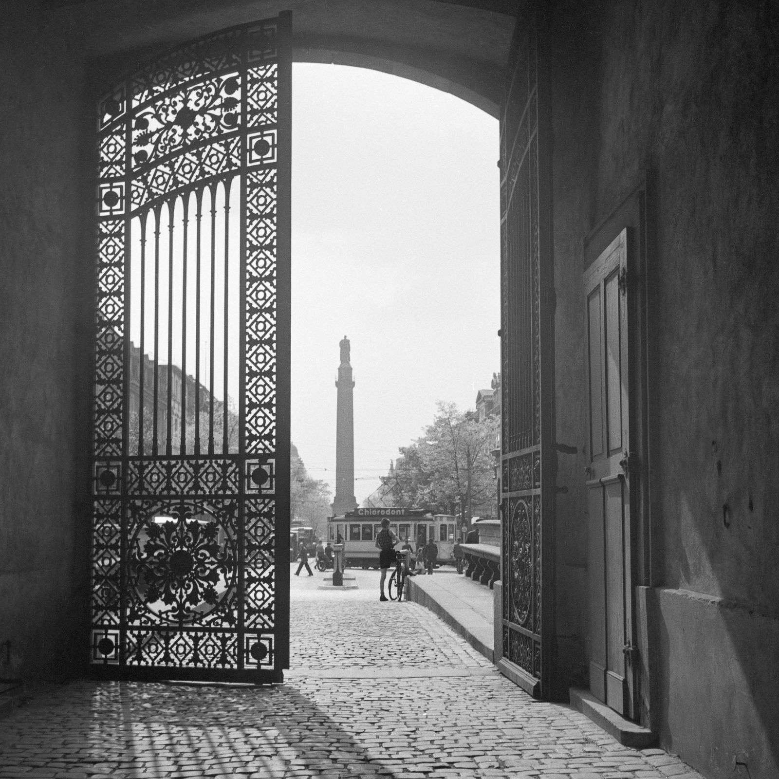 Karl Heinrich Lämmel View From Iron Gate To City Life Darmstadt, Germany 1938 Printed Later 1938/2021