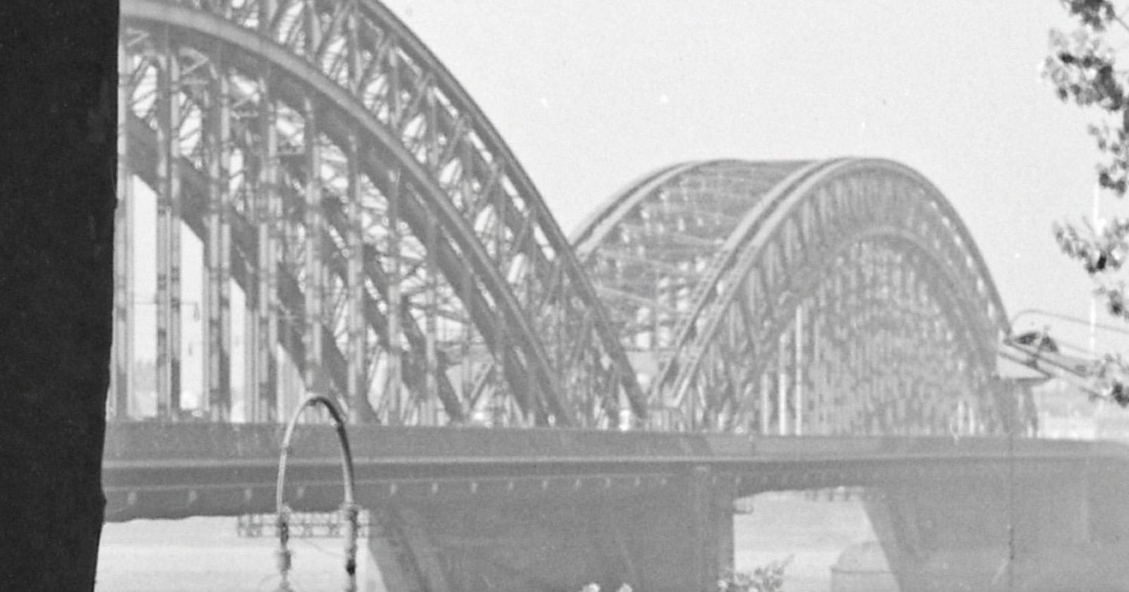 Karl Heinrich Lämmel Arched Bridge Across The River Rhine At Duesseldorf, Germany 1937 Printed Later 1937/2021 photo for sale