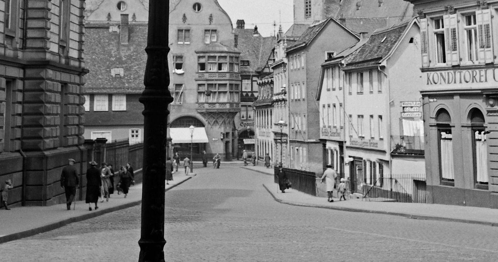 Karl Heinrich Lämmel Street Scene Darmstadt View To Stadtkirche Church, Germany 1938 Printed Later photo furniture