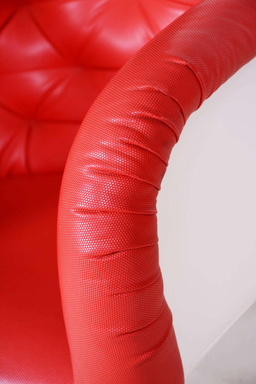 Mid Century Red And White Armchair, Original Condition, Czechia, 1960s photo vintage