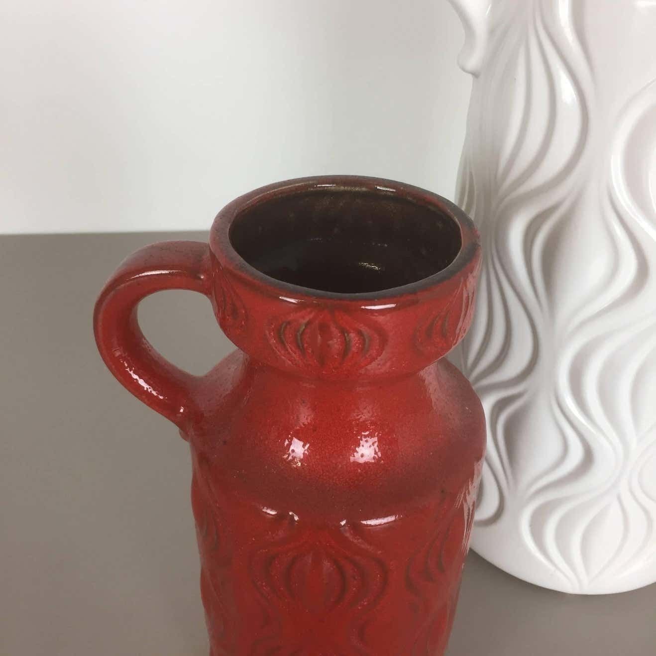 Set Of Two Vintage Pottery Fat Lava "Onion" Vases Made By Scheurich, Germany photo vinterior