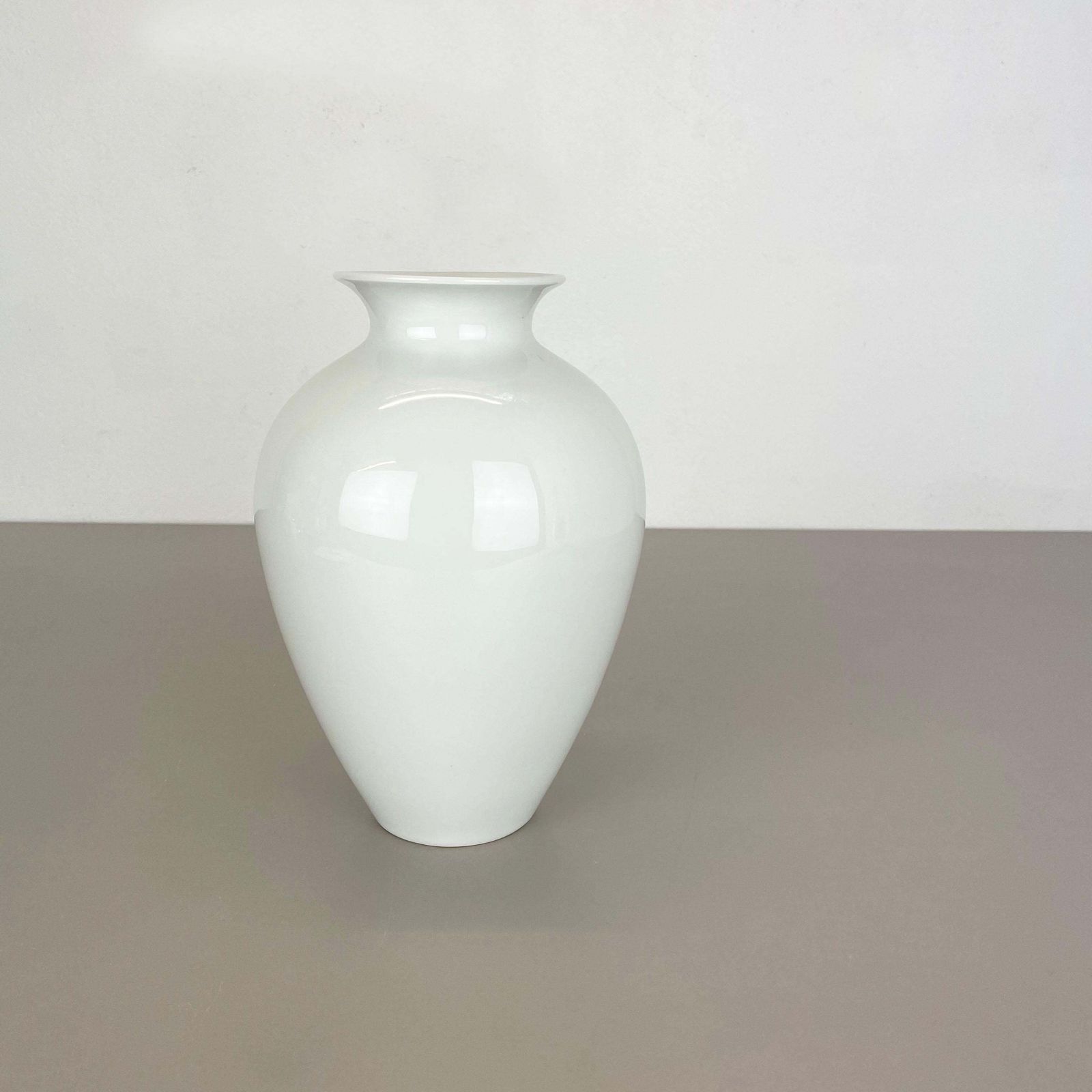 Large Op Art Vase Porcelain German Vase By Fürstenberg Ceramics, Germany, 1970s photo for sale