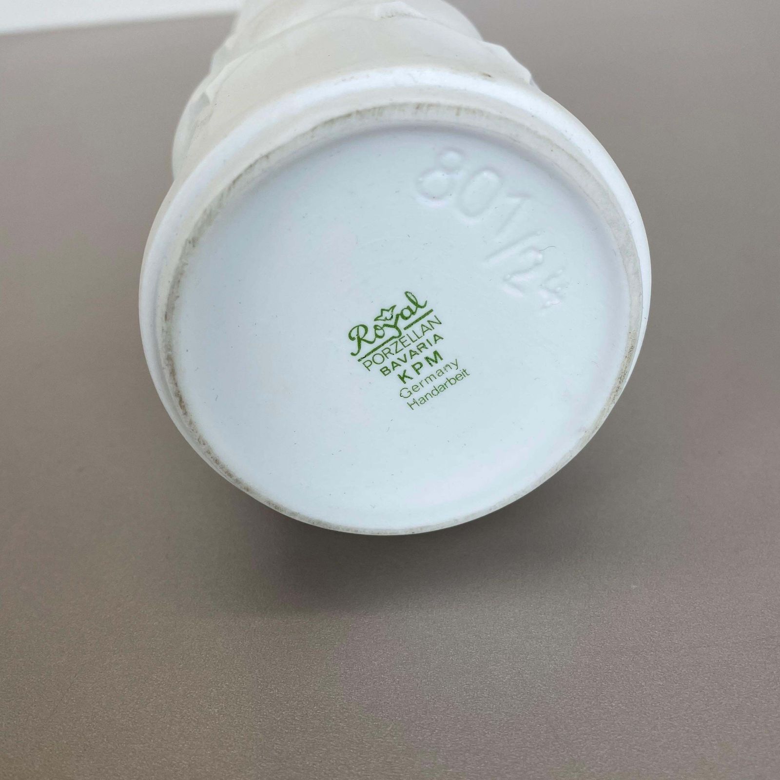 photo vintage Original Large Porcelain Op Art Vase Made By Royal Bavaria Kpm, Germany, 1970s