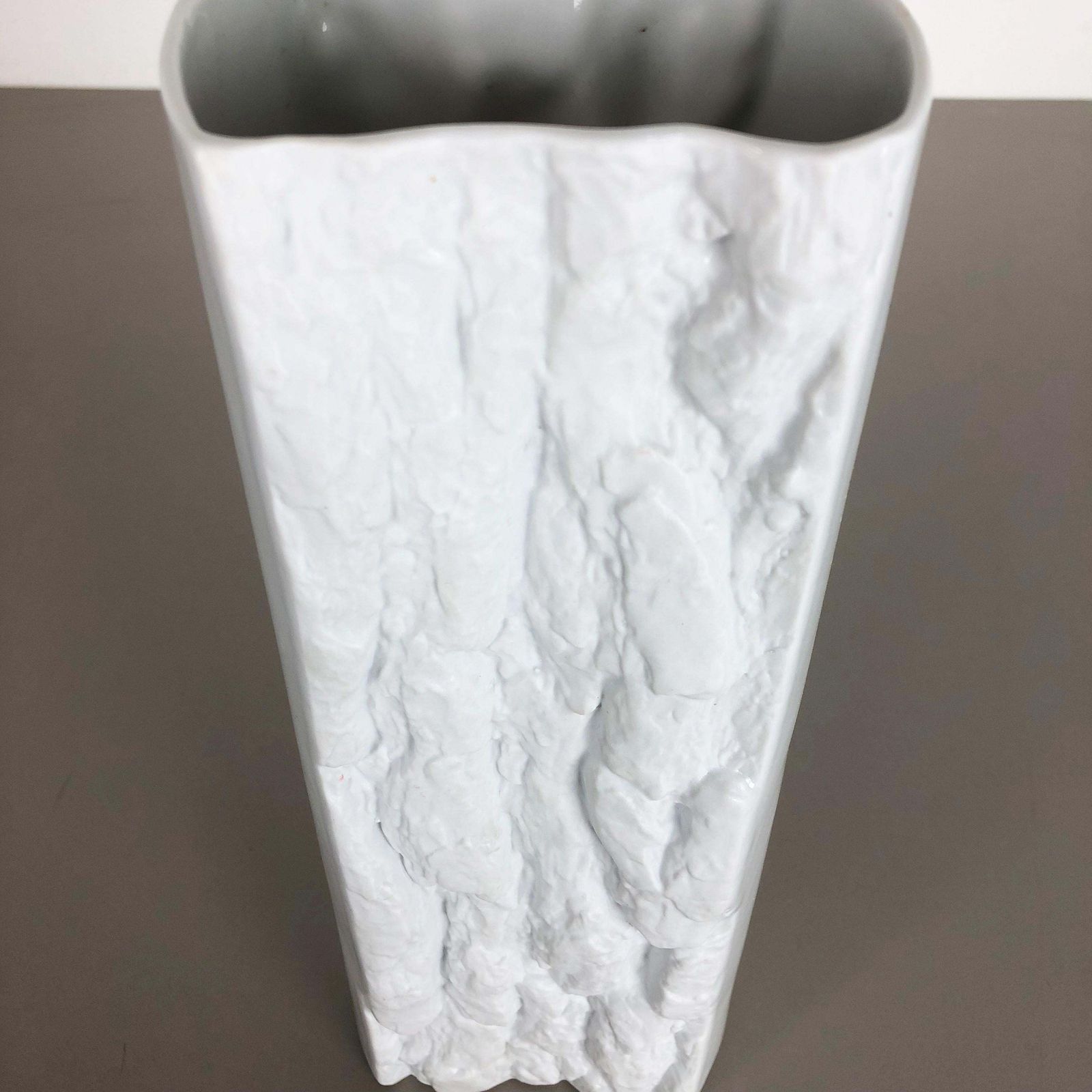 Original Large Porcelain Op Art Vase Made By Bareuther, Bavaria, Germany, 1970s photo vintage