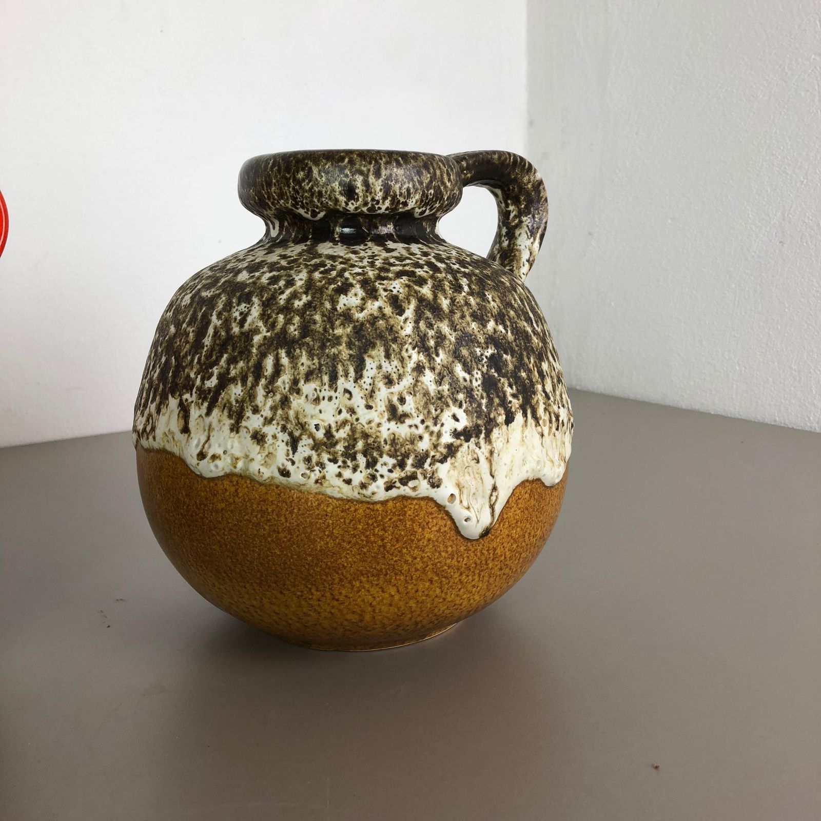Set Of Two Pottery Fat Lava Vases Model "484 21" Made By Scheurich Germany 1970s photo buy