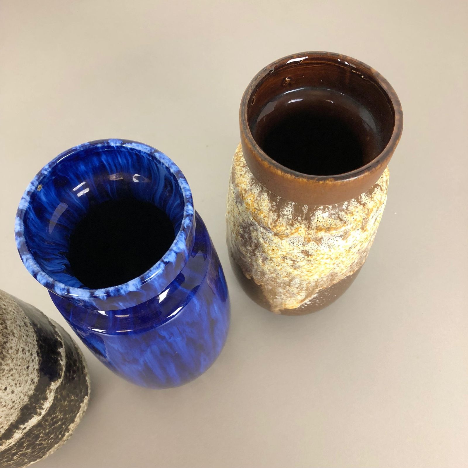 Home Decor Set Of Four Vintage Pottery Fat Lava "242 22" Vases Made By Scheurich, Germany photo