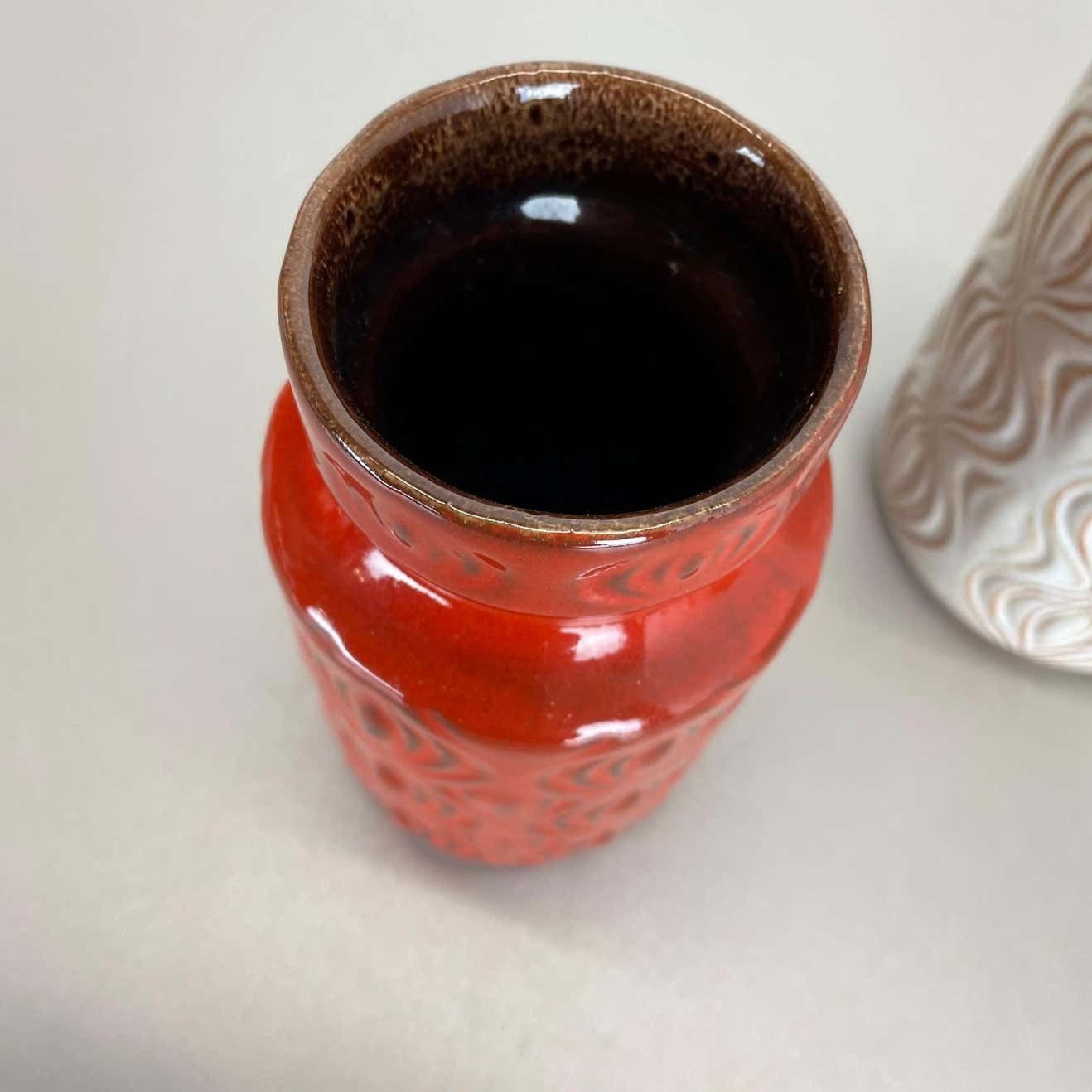 Set Of Three Pottery Fat Lava Vases 285 "Onion" By Scheurich, Germany, 1970s photo buy