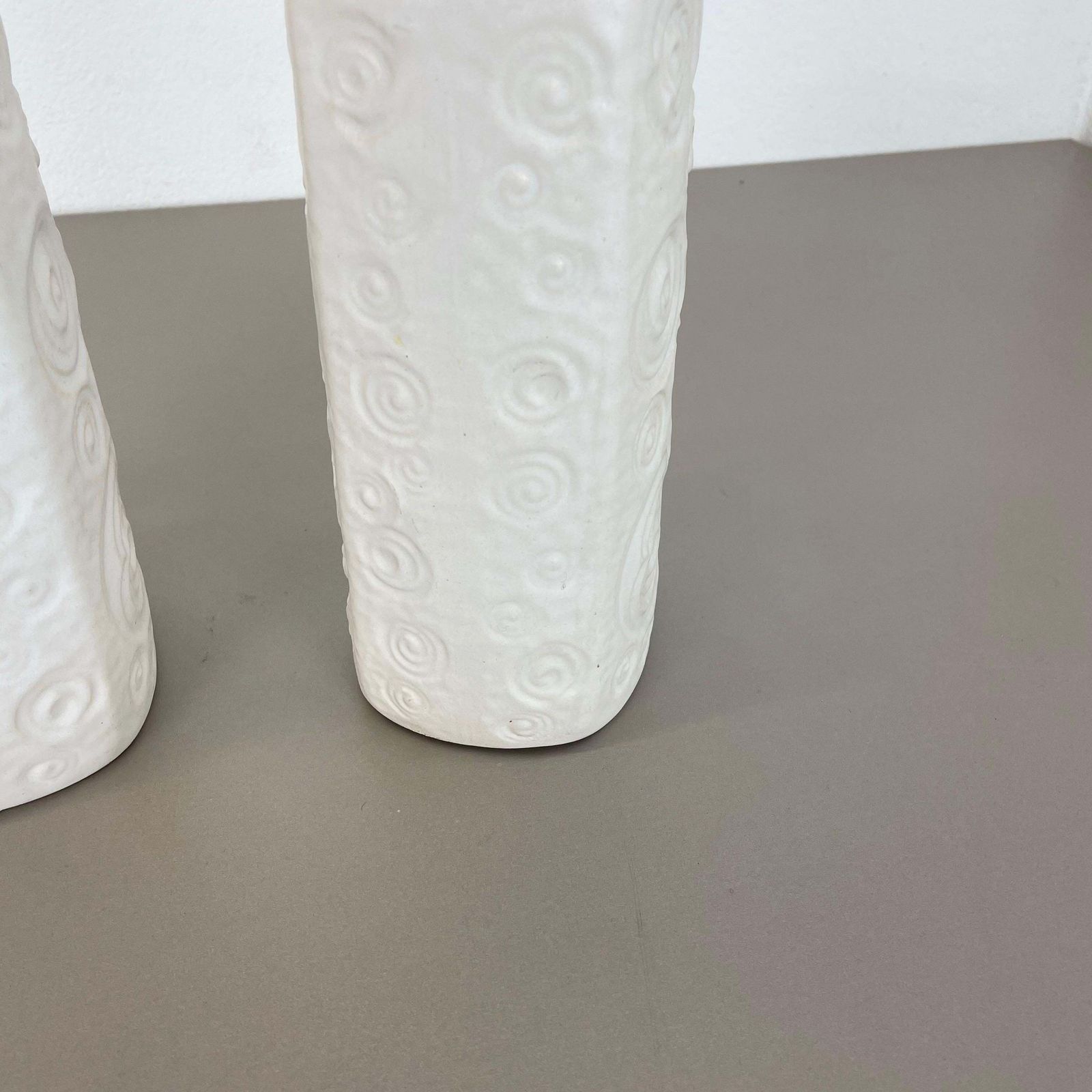 photo buy Set Of Two Pottery Fat Lava Vases Jura "482 28" Made By Scheurich, Germany 1970s