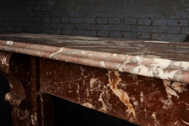 One Of A Pair Of Antique Rosa Rora Marble Corbel Fireplaces.  Price Is Per Fireplace. photo for sale