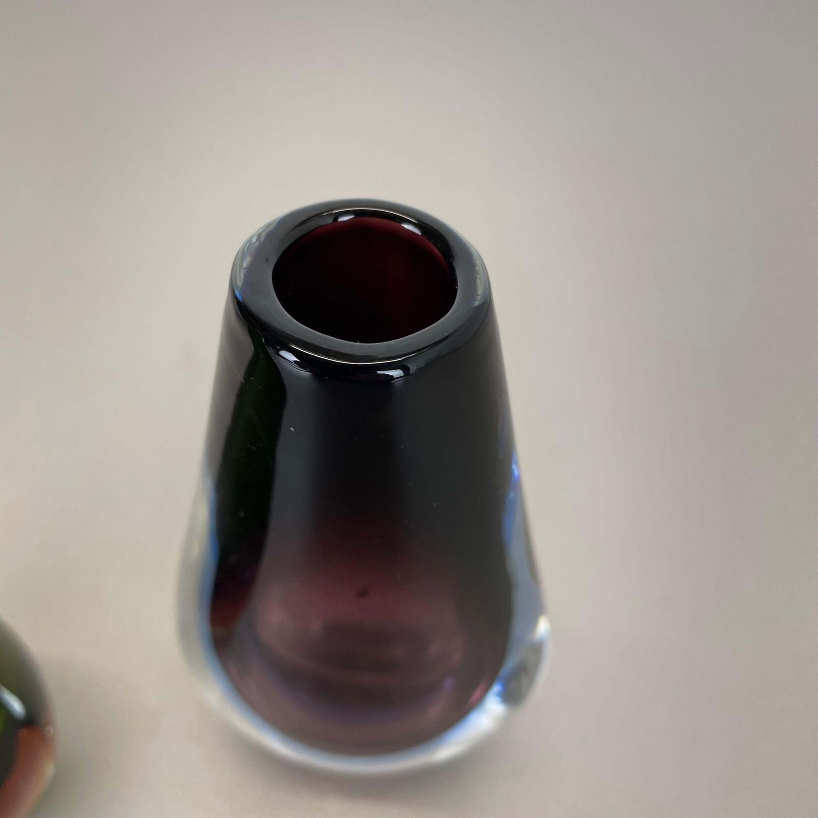 Home Decor Rare Set Of 2 Organic Multicolor Murano Glass Sommerso Vases, Italy, 1970s photo