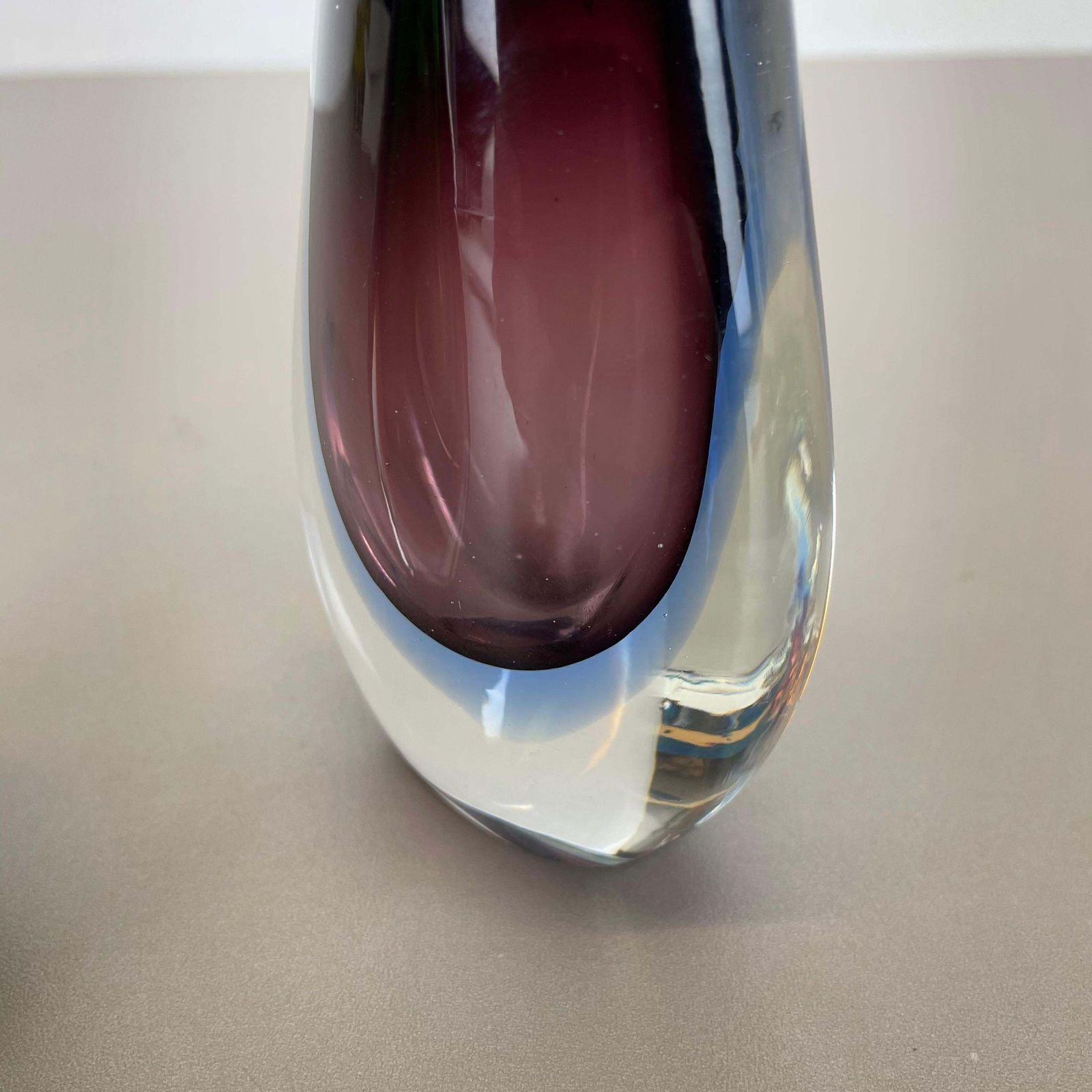 photo buy Rare Set Of 2 Organic Multicolor Murano Glass Sommerso Vases, Italy, 1970s