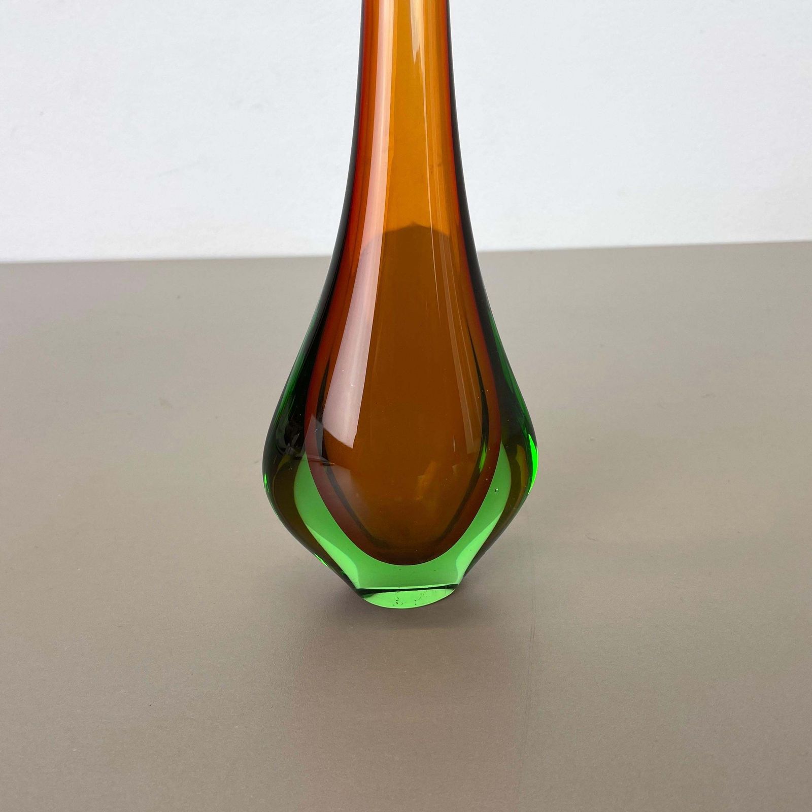 photo furniture Large 1960s Murano Glass Sommerso Single Stem Vase By Flavio Poli, Italy