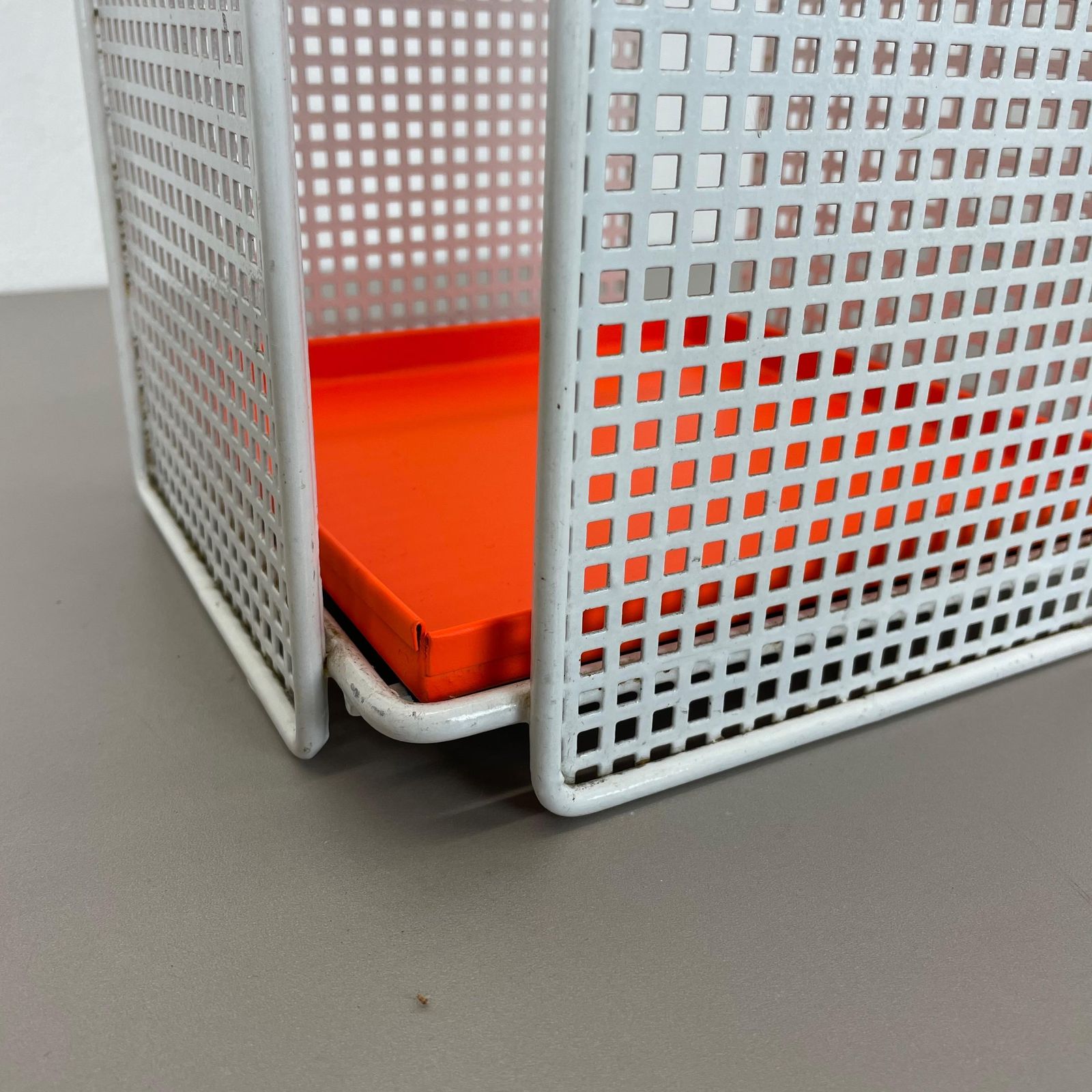Original Modernist Postmodern Max Sauze Style Metal Umbrella Stand, France 1970s photo buy