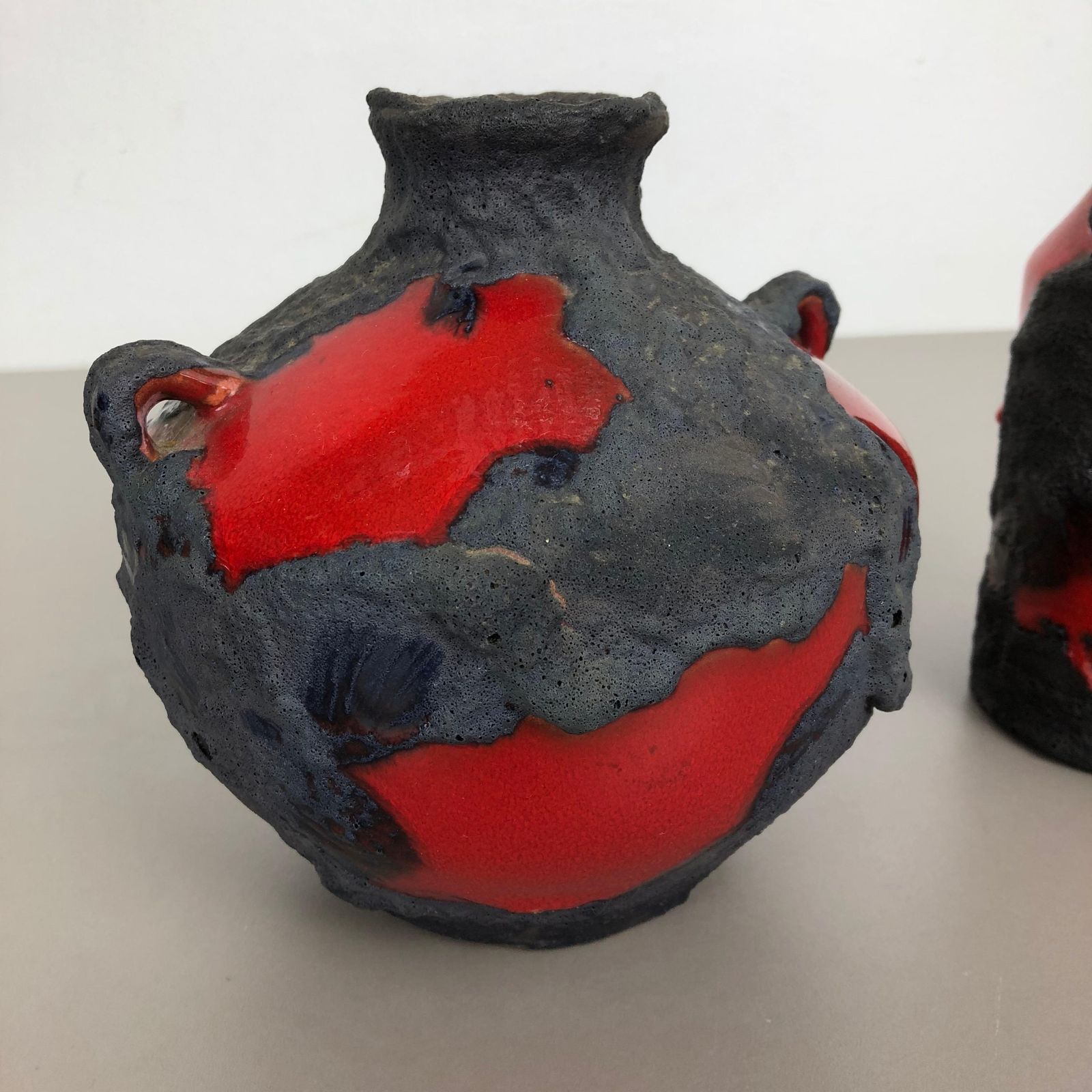 photo vinterior Set Of 2 Original 1970 Ceramic Studio Pottery Vase By Marei Ceramics, Germany
