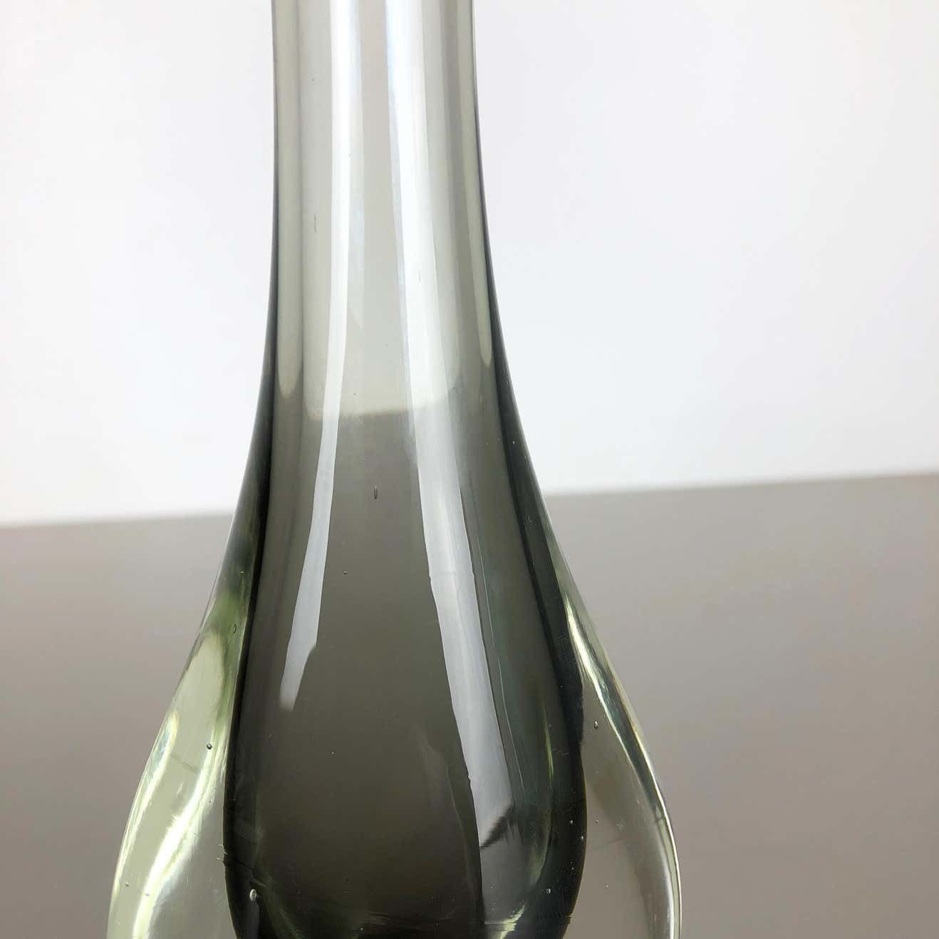 Rare Grey 1960s Murano Glass Sommerso Single Stem Vase By Flavio Poli, Italy photo Home Decor