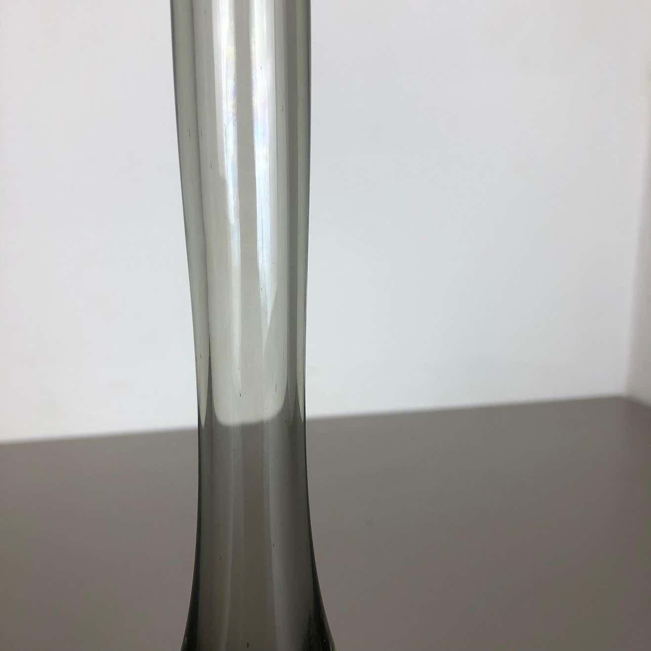 Rare Grey 1960s Murano Glass Sommerso Single Stem Vase By Flavio Poli, Italy photo vintage