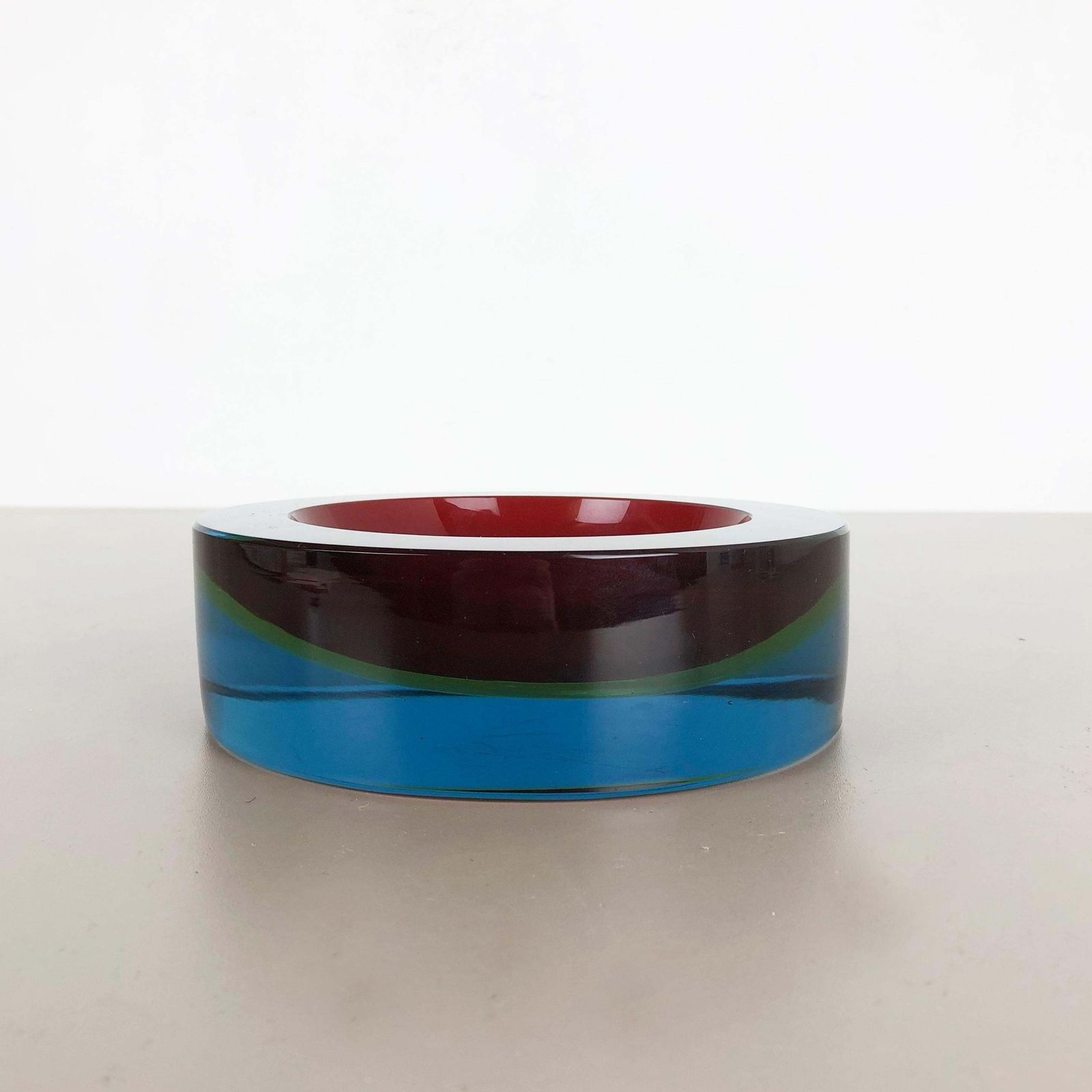 photo vinterior Extra Large 3,6kg Sommerso Bowl Murano Vetri Glass By Cenedese, Italy, 1970s