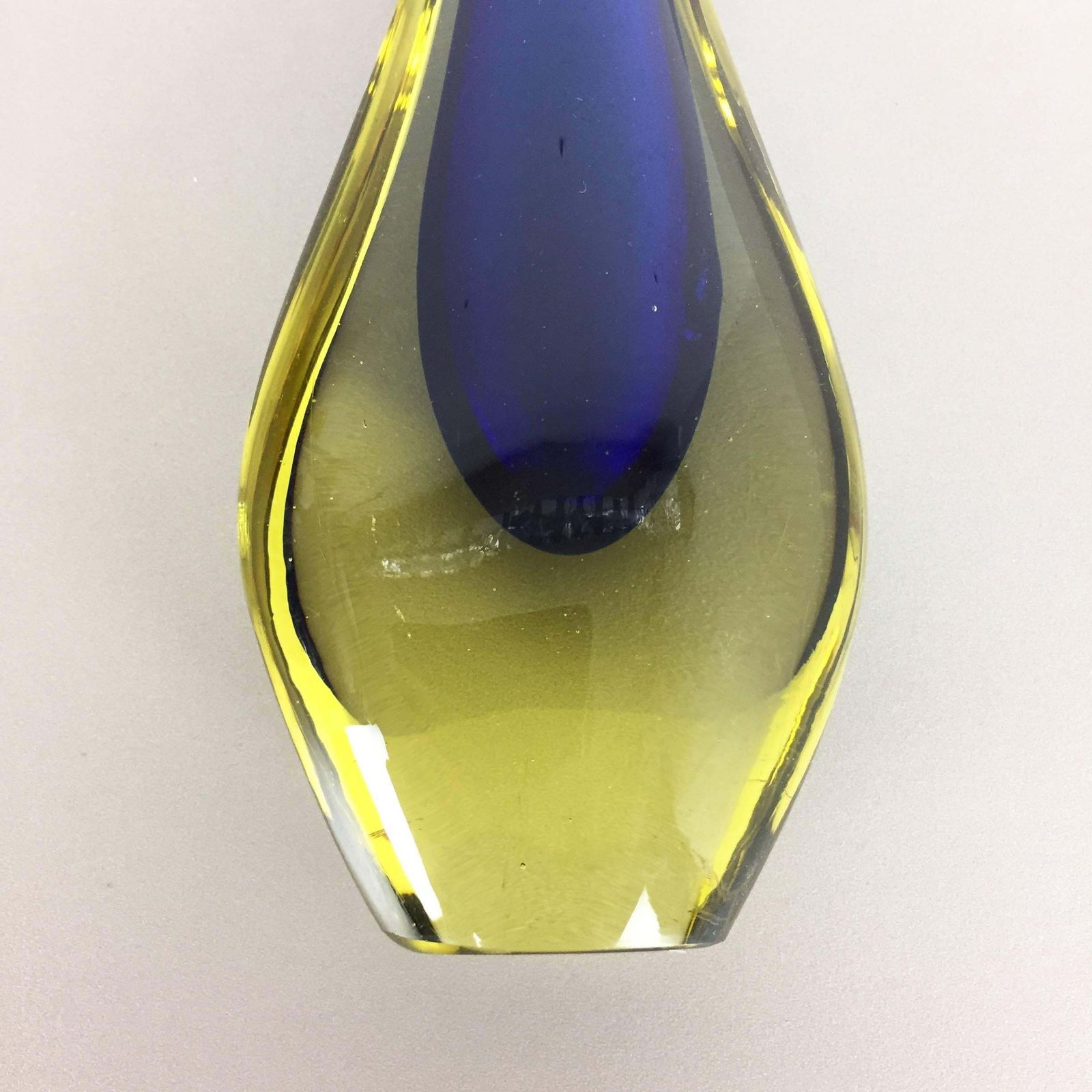 photo for sale Small 1960s Murano Glass Sommerso Single Stem Vase By Flavio Poli, Italy