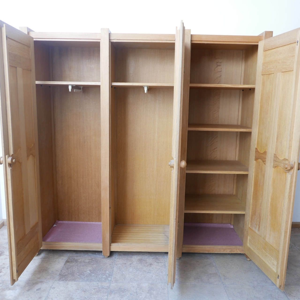 Guillerme Et Chambron Oak Mid Century French Armoire Cabinet photo vintage