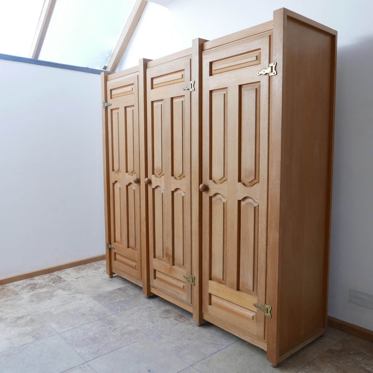 photo vinterior Guillerme Et Chambron Oak Mid Century French Armoire Cabinet